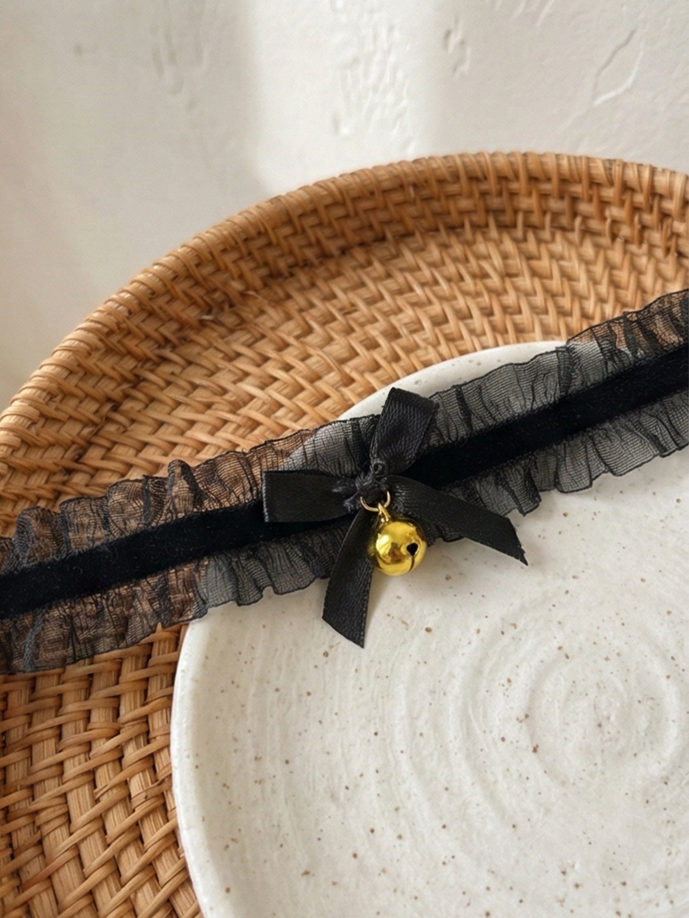 Lace Bow Bell Choker Necklace