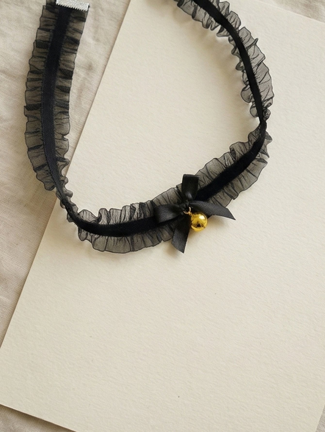 Lace Bow Bell Choker Necklace