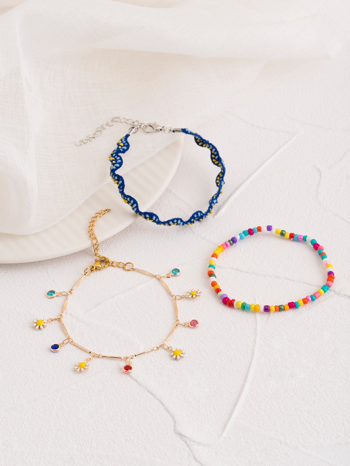 Pack of 3 - Beaded and Charm Bracelets