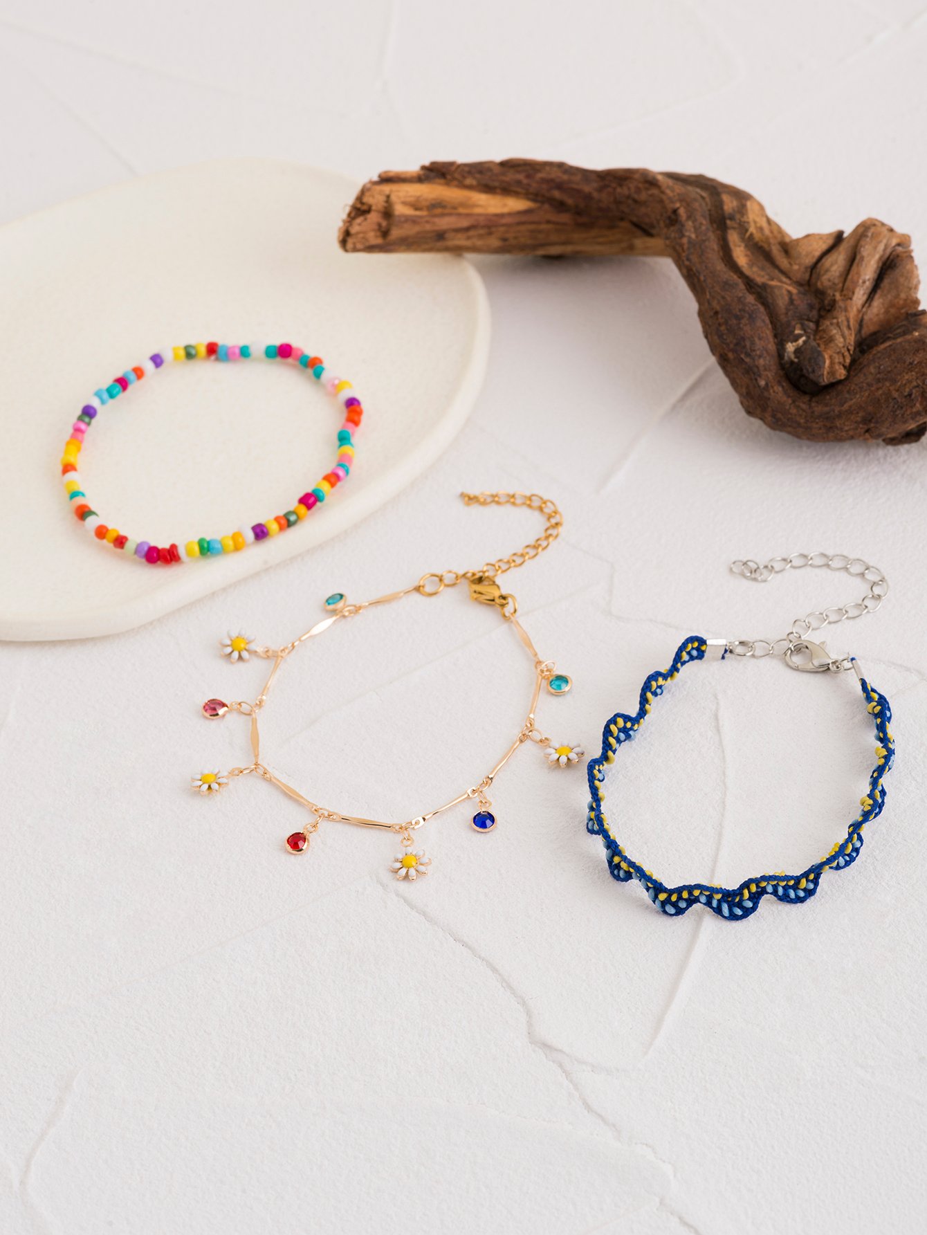 Pack of 3 - Beaded and Charm Bracelets