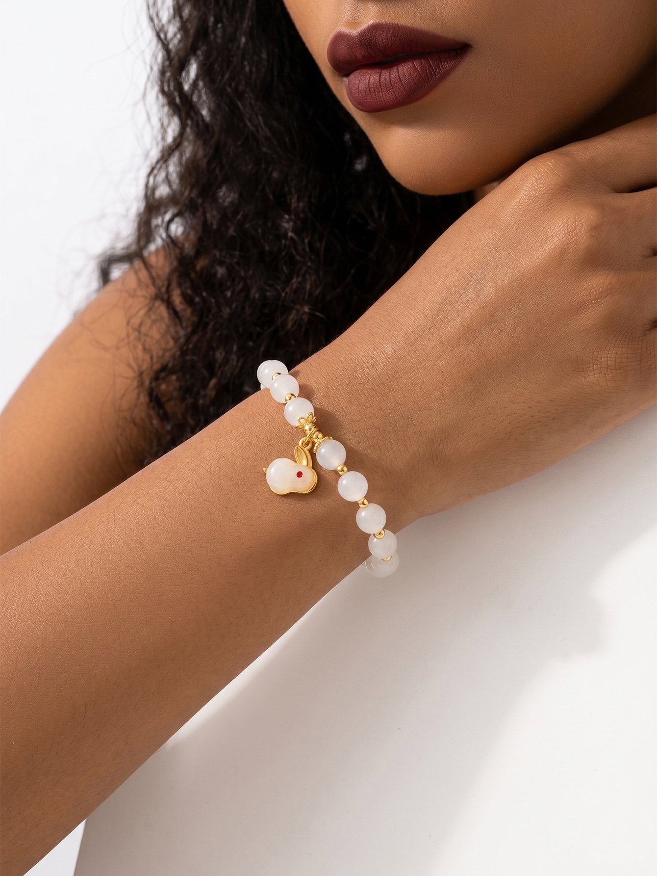 Multi-Color Rabbit Charm Beaded Bracelet