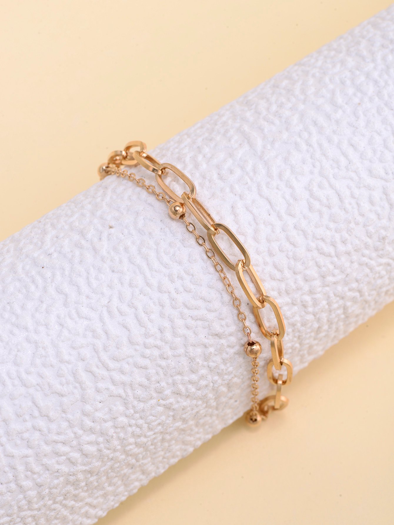 Gold Tone Layered Link Bracelet