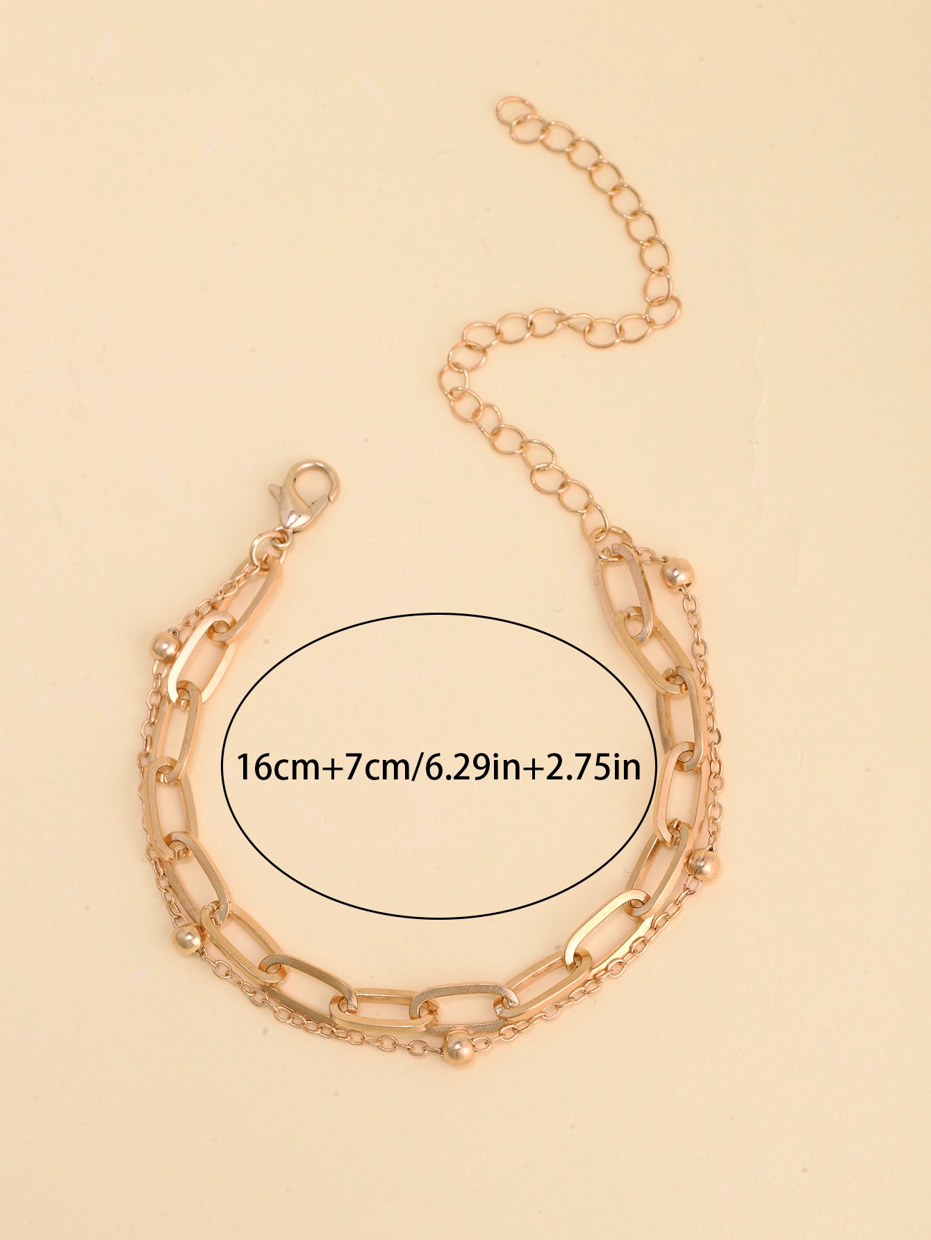 Gold Tone Layered Link Bracelet