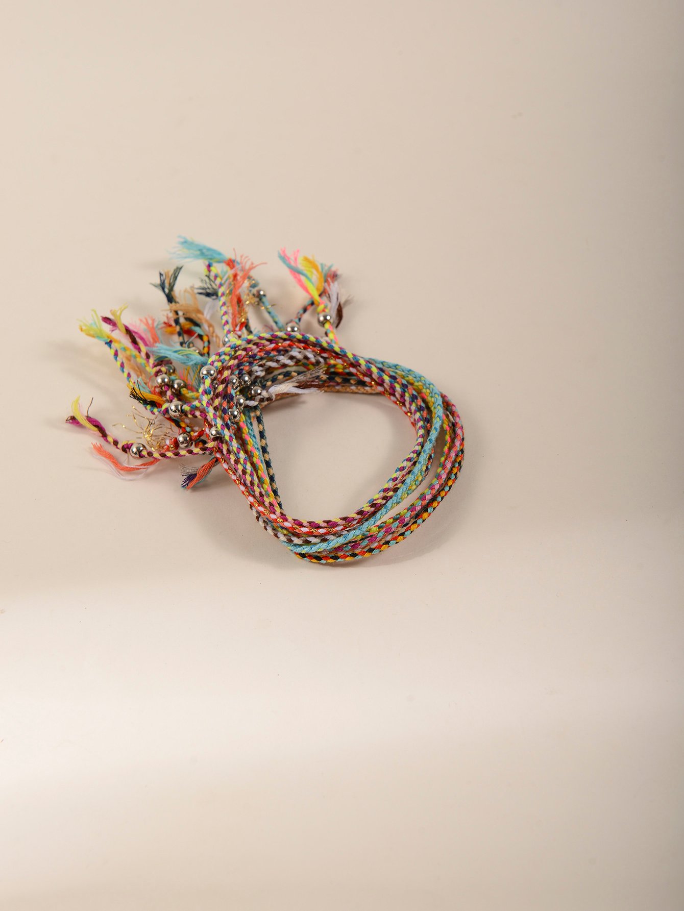 pack of 12 - Multi-Color Tassel Details Bracelets