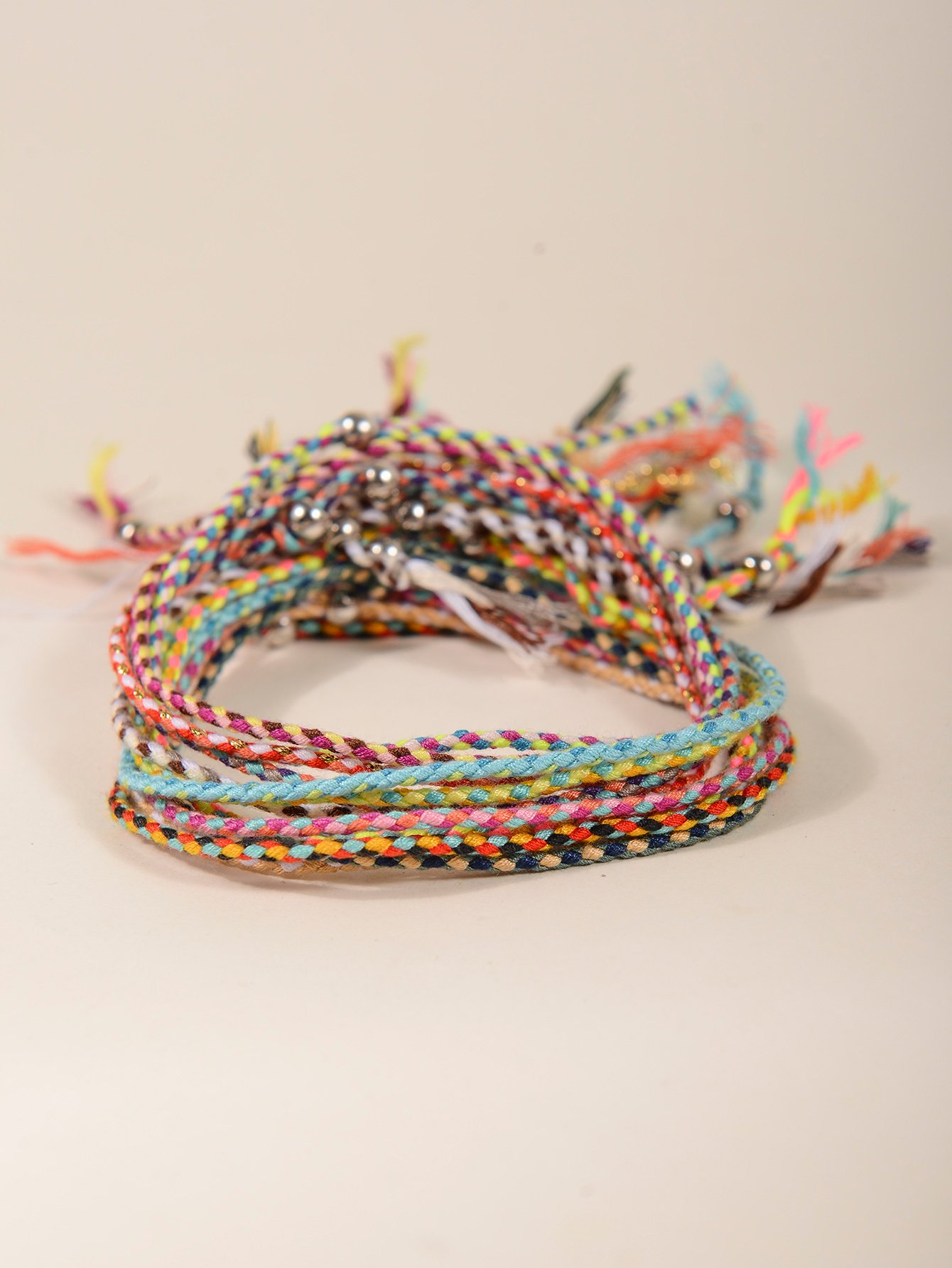 pack of 12 - Multi-Color Tassel Details Bracelets