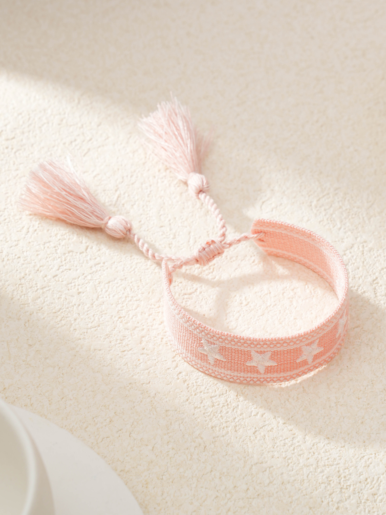 Multi-Color Star Embellished Woven Bracelet