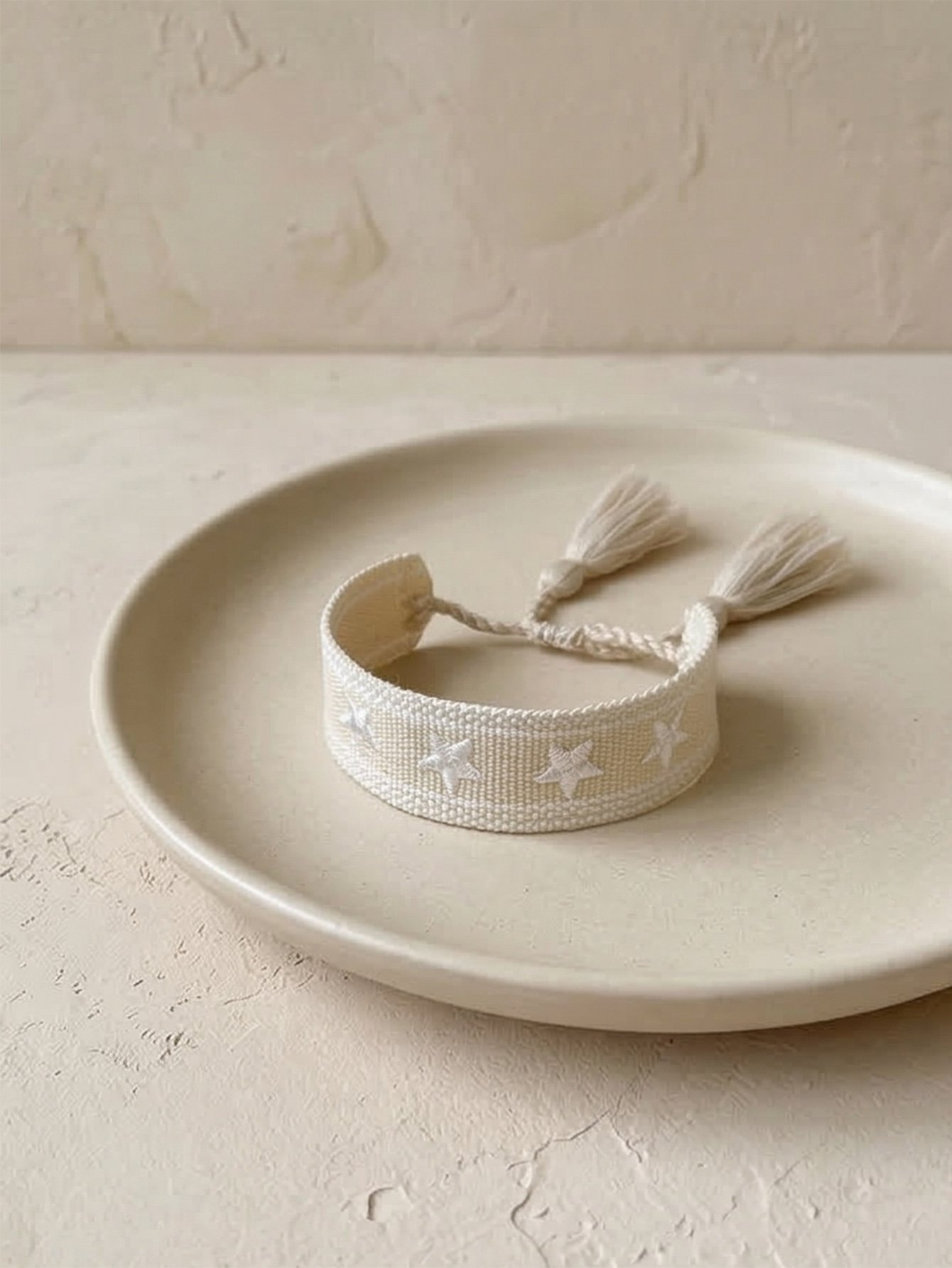 Multi-Color Star Embellished Woven Bracelet