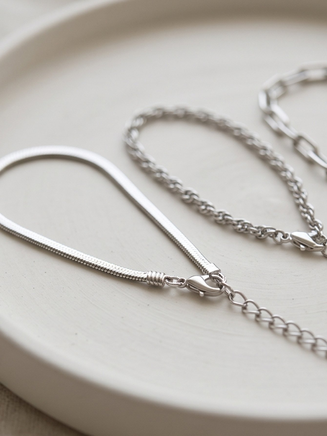 Pack of 5 - Silver Tone Link Bracelets