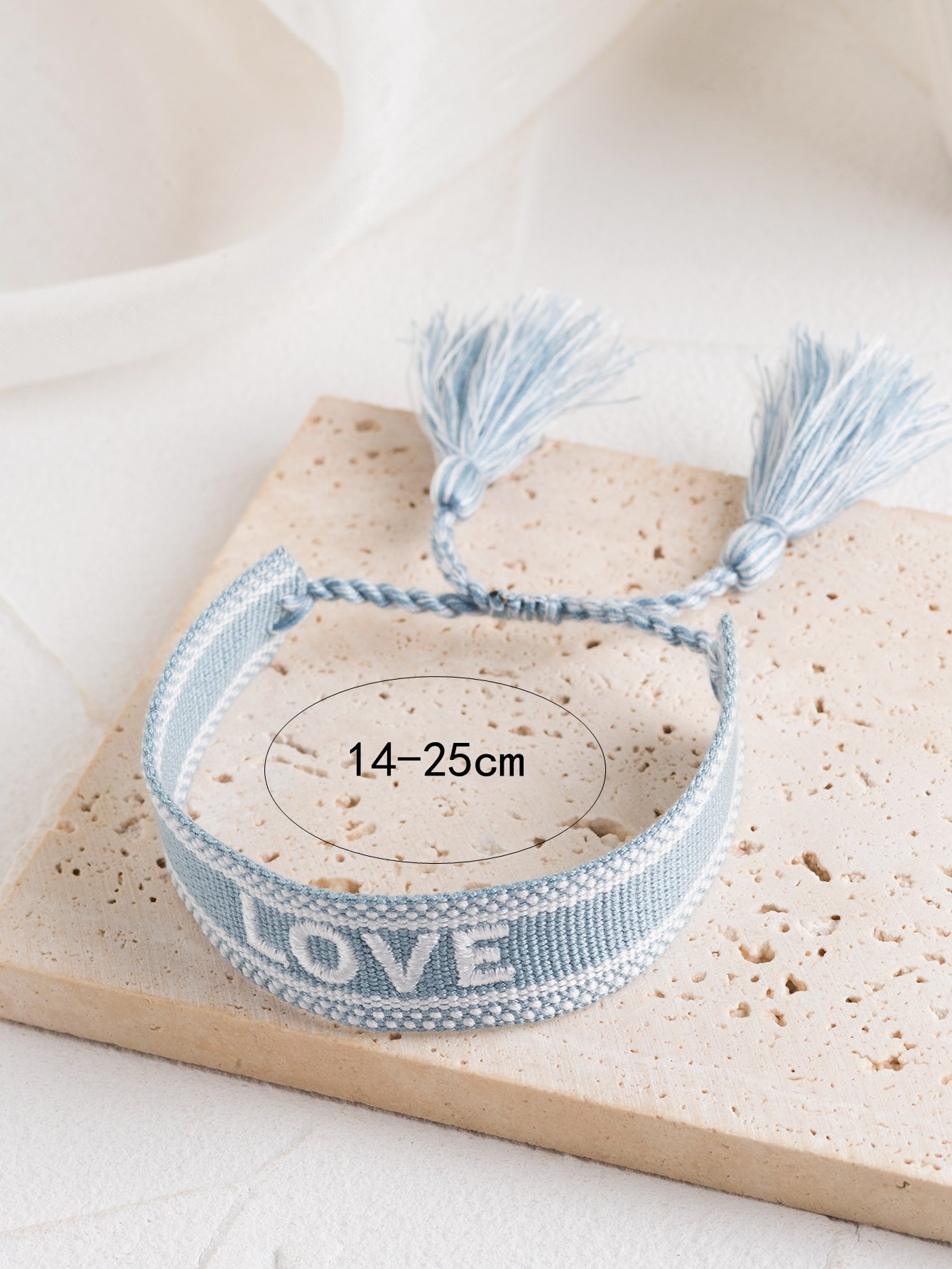 Multi-Color (Love) Embroidered Woven Bracelet