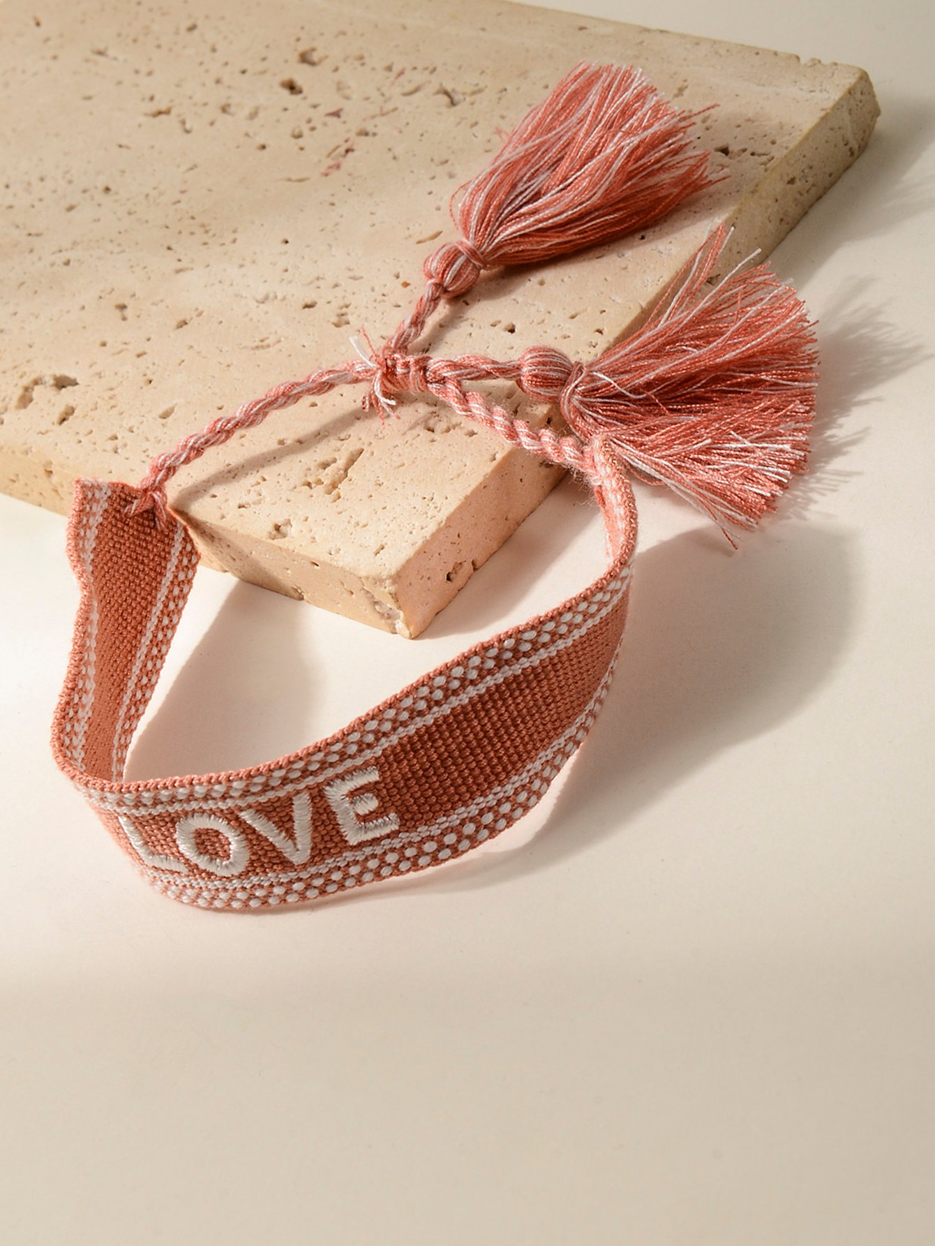 Multi-Color (Love) Embroidered Woven Bracelet