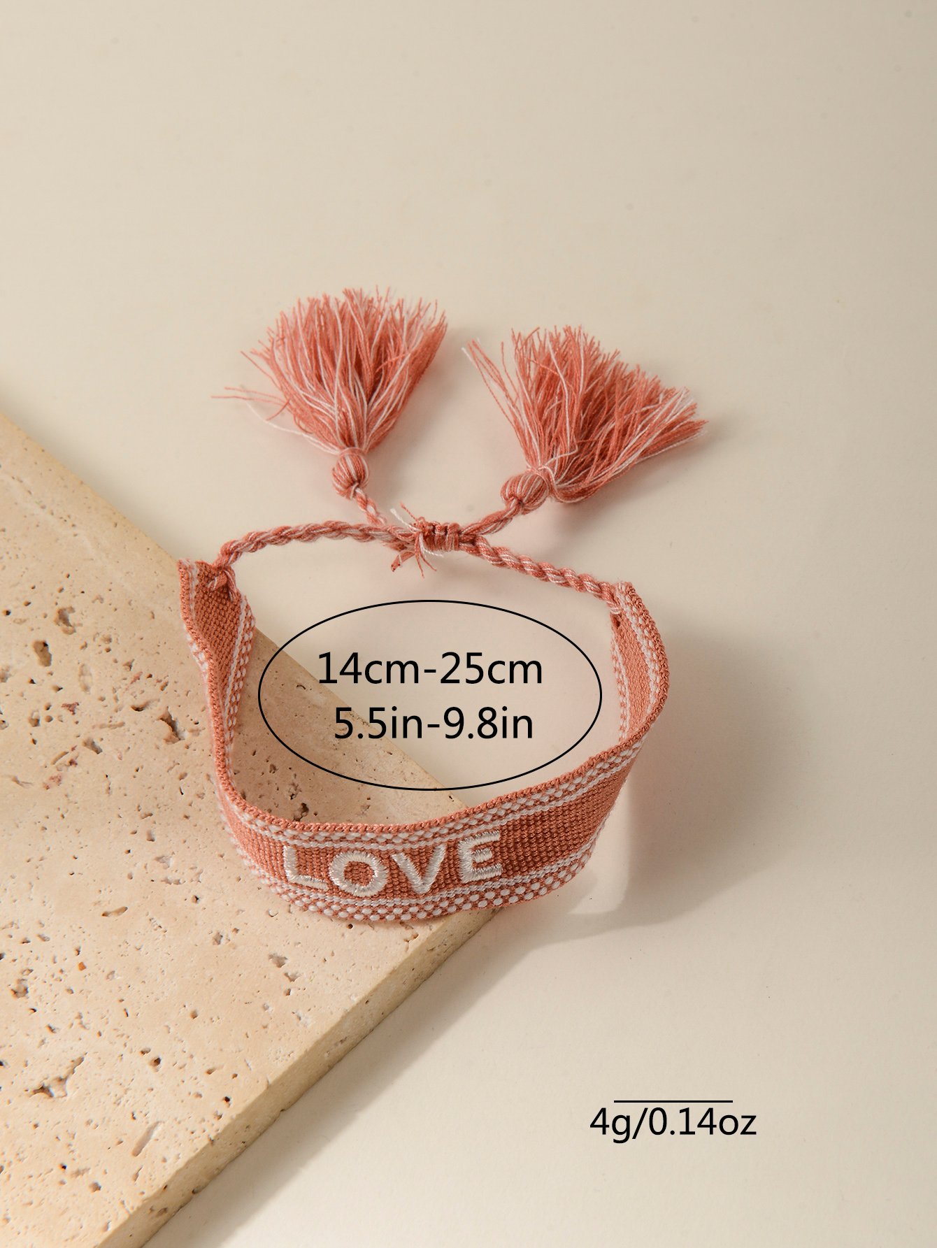 Multi-Color (Love) Embroidered Woven Bracelet