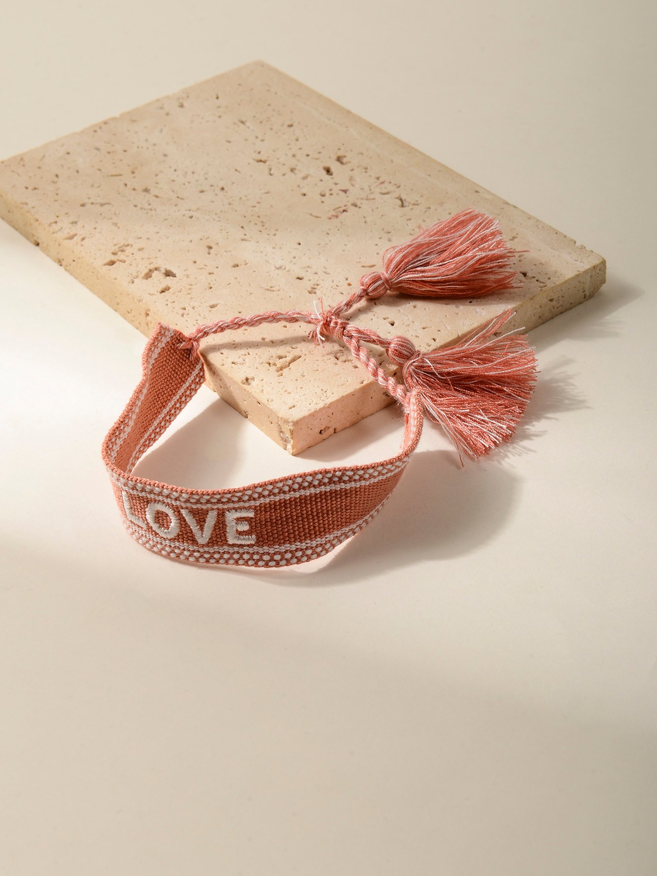 Multi-Color (Love) Embroidered Woven Bracelet