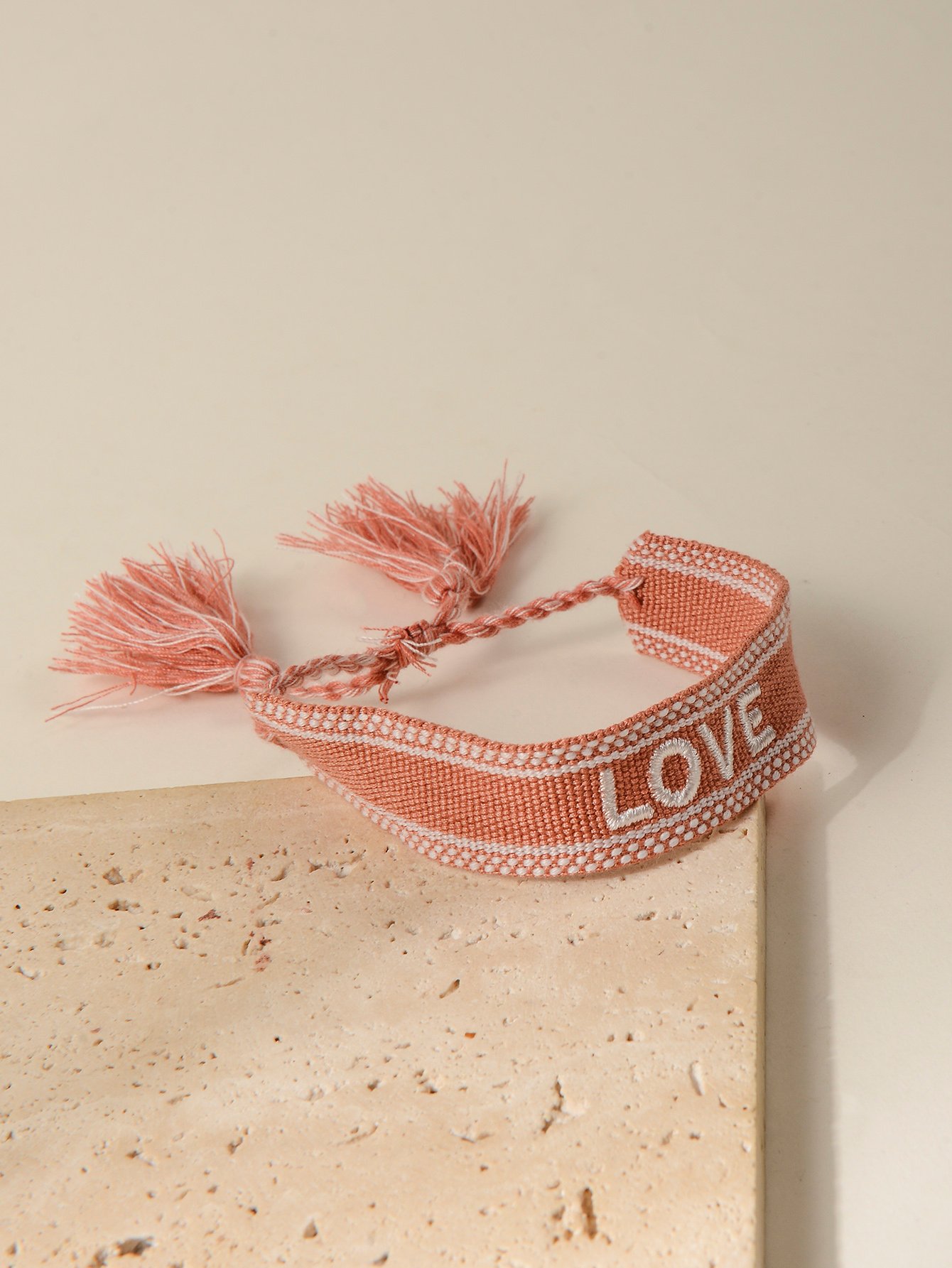 Multi-Color (Love) Embroidered Woven Bracelet