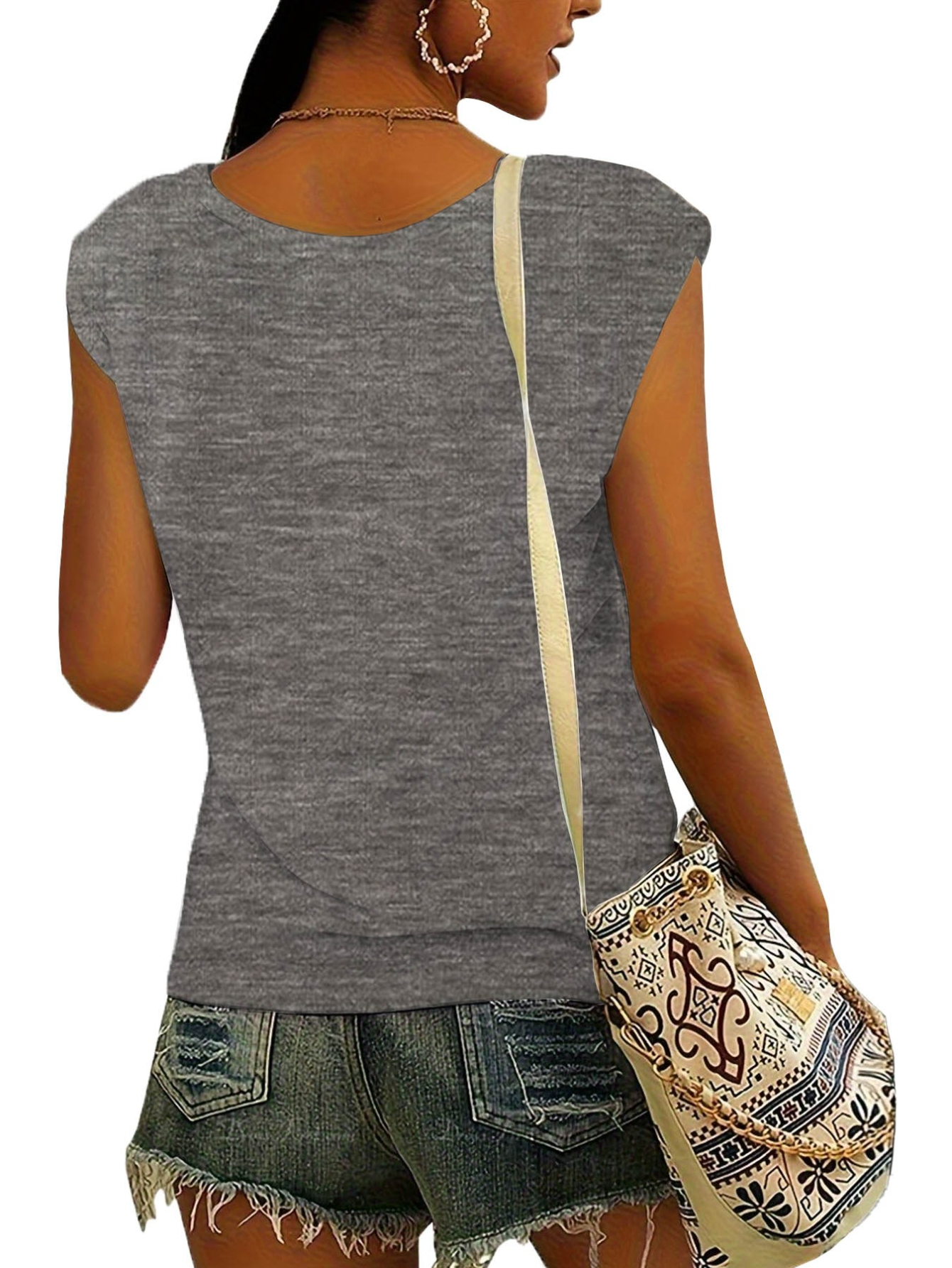 Grey Knit Short Sleeve T-Shirt