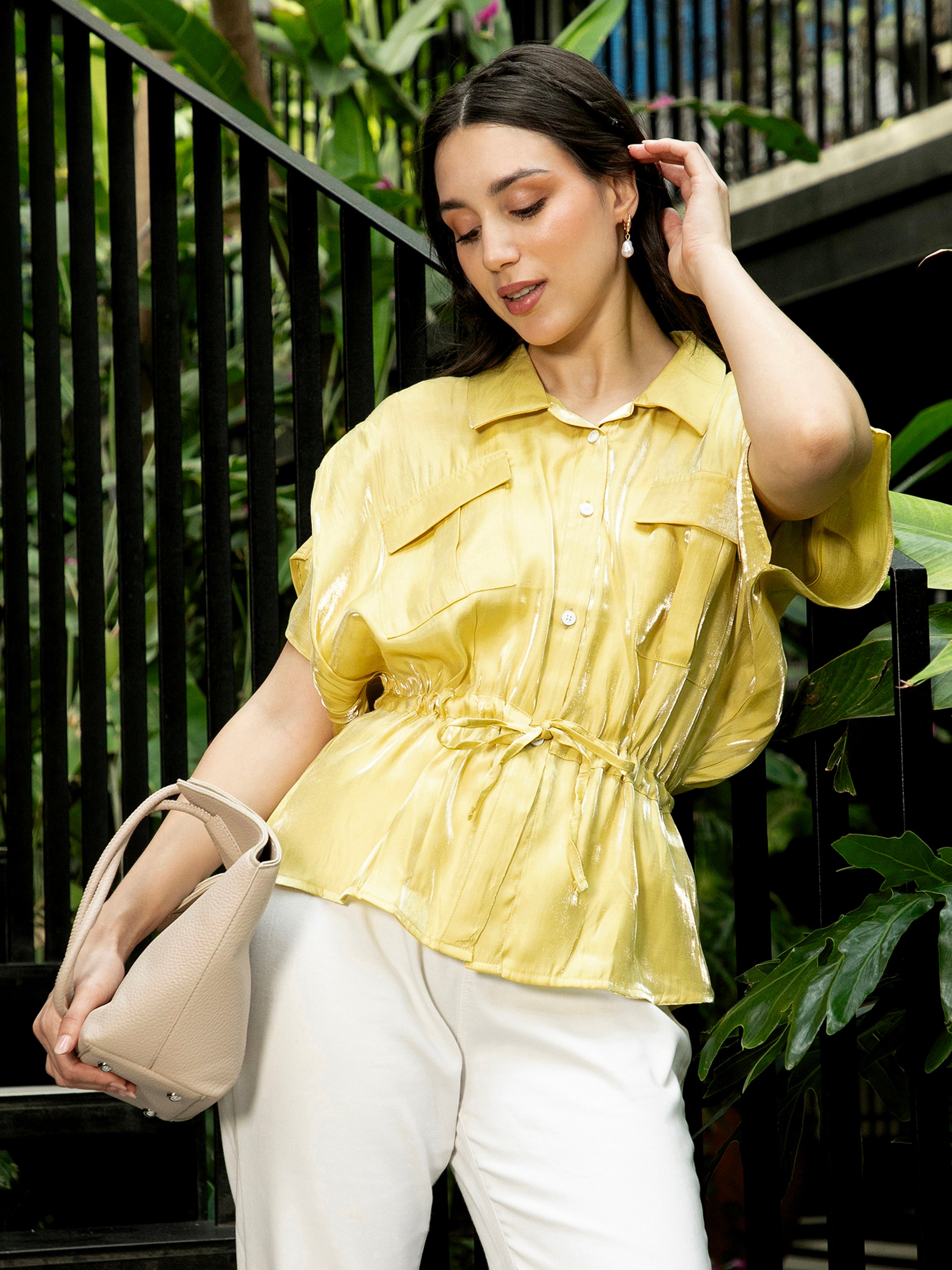Butter Yellow Utility-Gleam Safari Shirt
