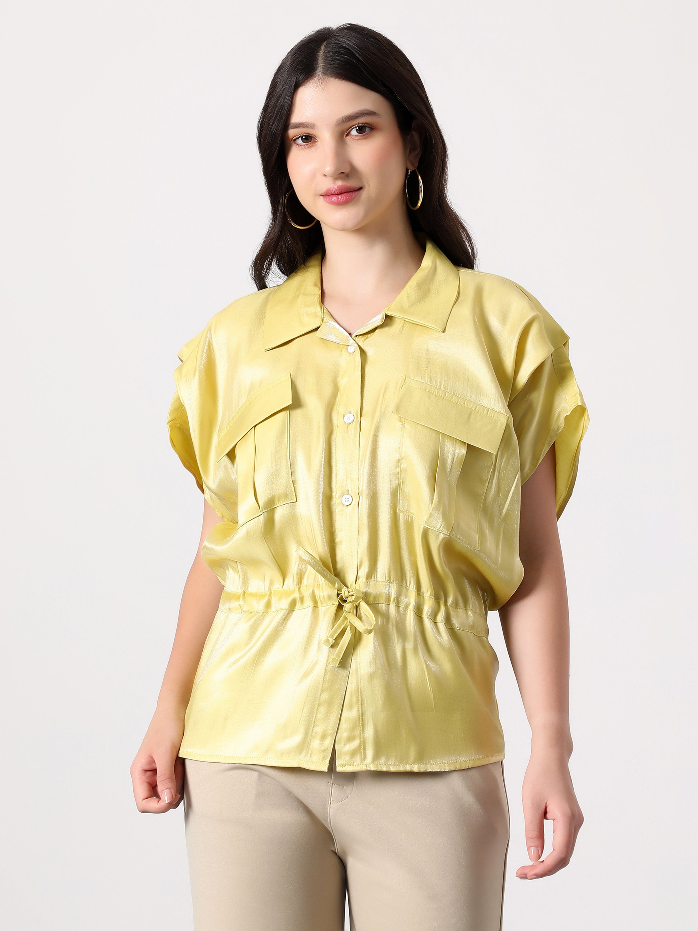 Butter Yellow Utility-Gleam Safari Shirt