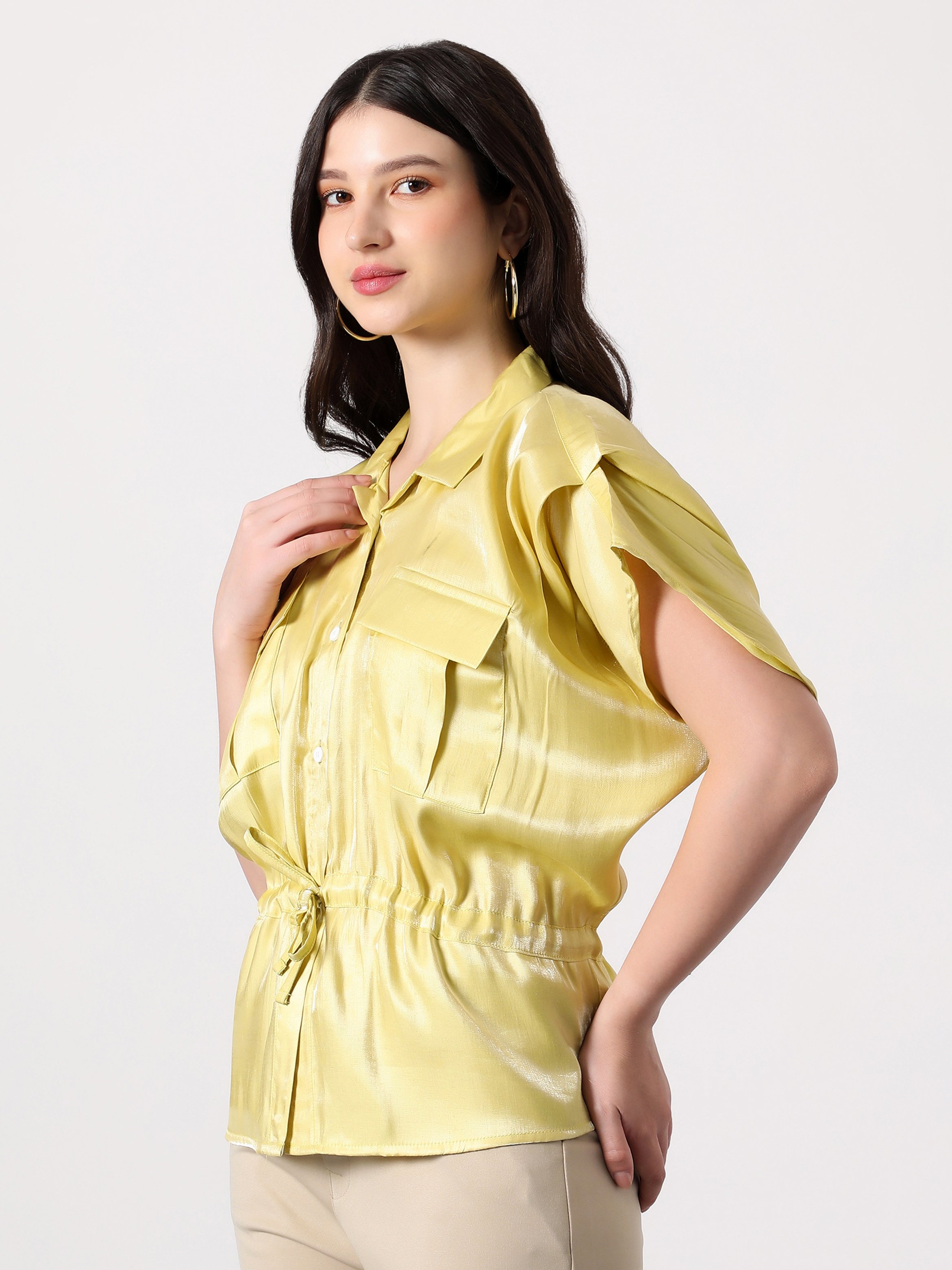 Butter Yellow Utility-Gleam Safari Shirt