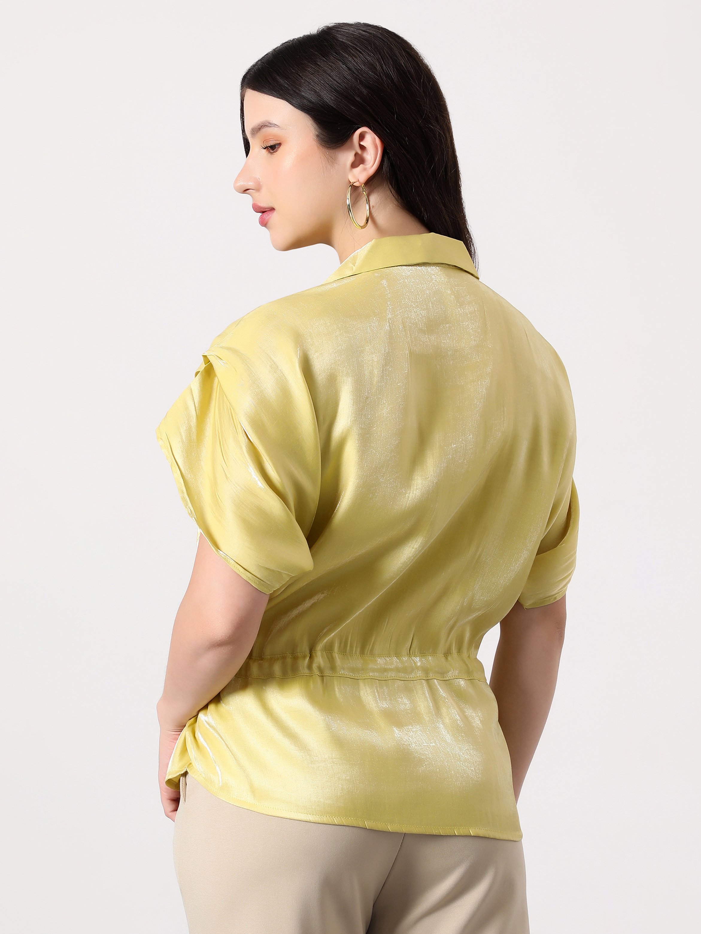 Butter Yellow Utility-Gleam Safari Shirt