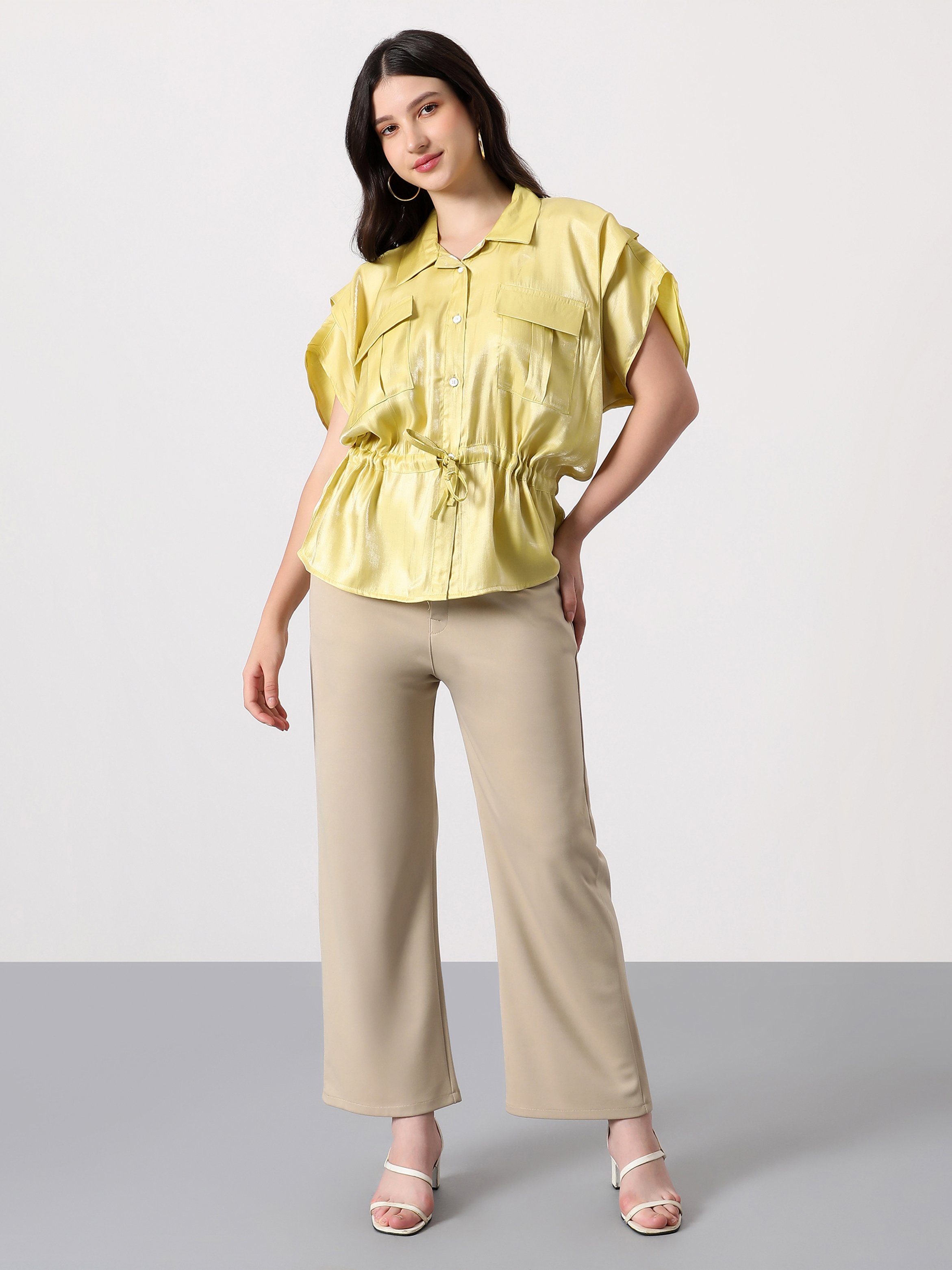 Butter Yellow Utility-Gleam Safari Shirt