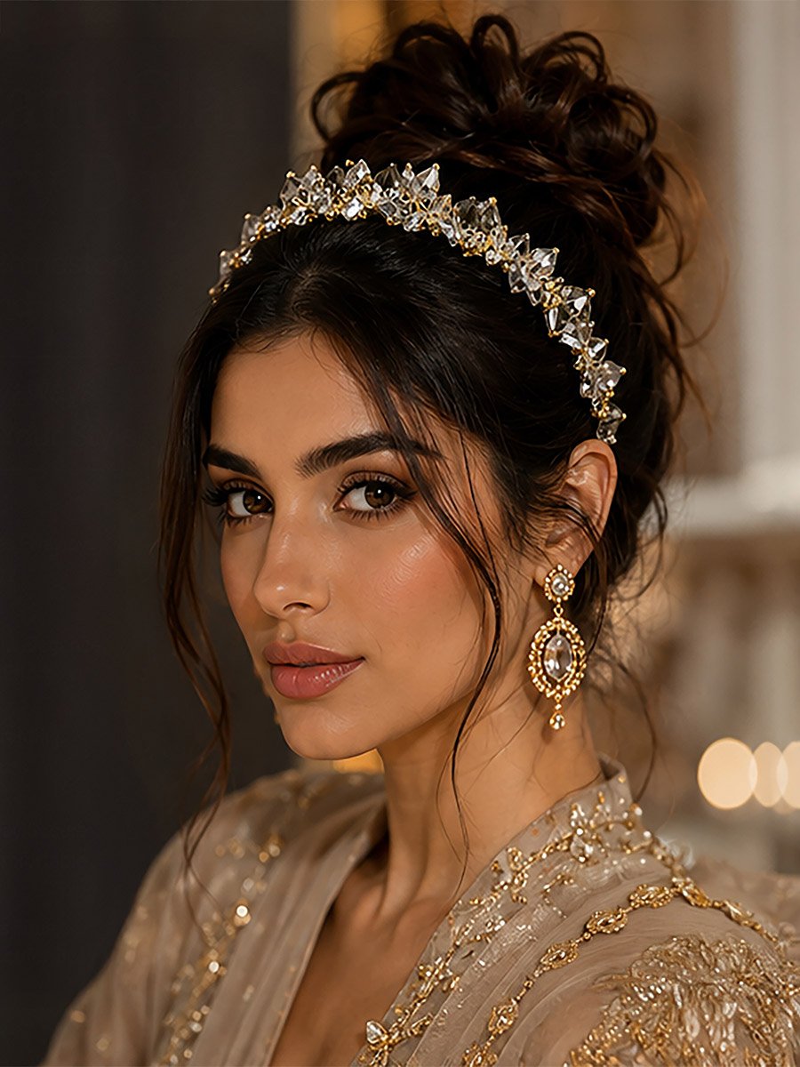شريط رأس مزين بأحجار الراين والكريستال