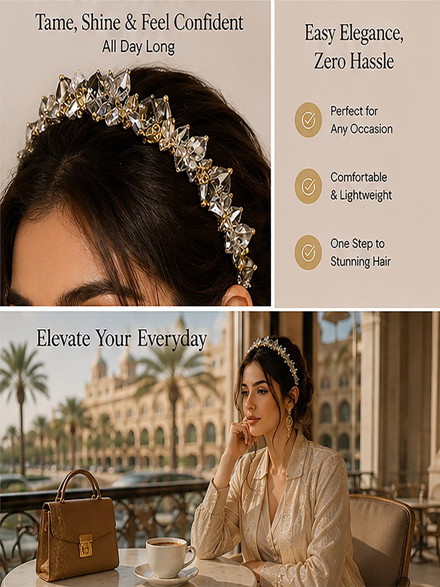 شريط رأس مزين بأحجار الراين والكريستال
