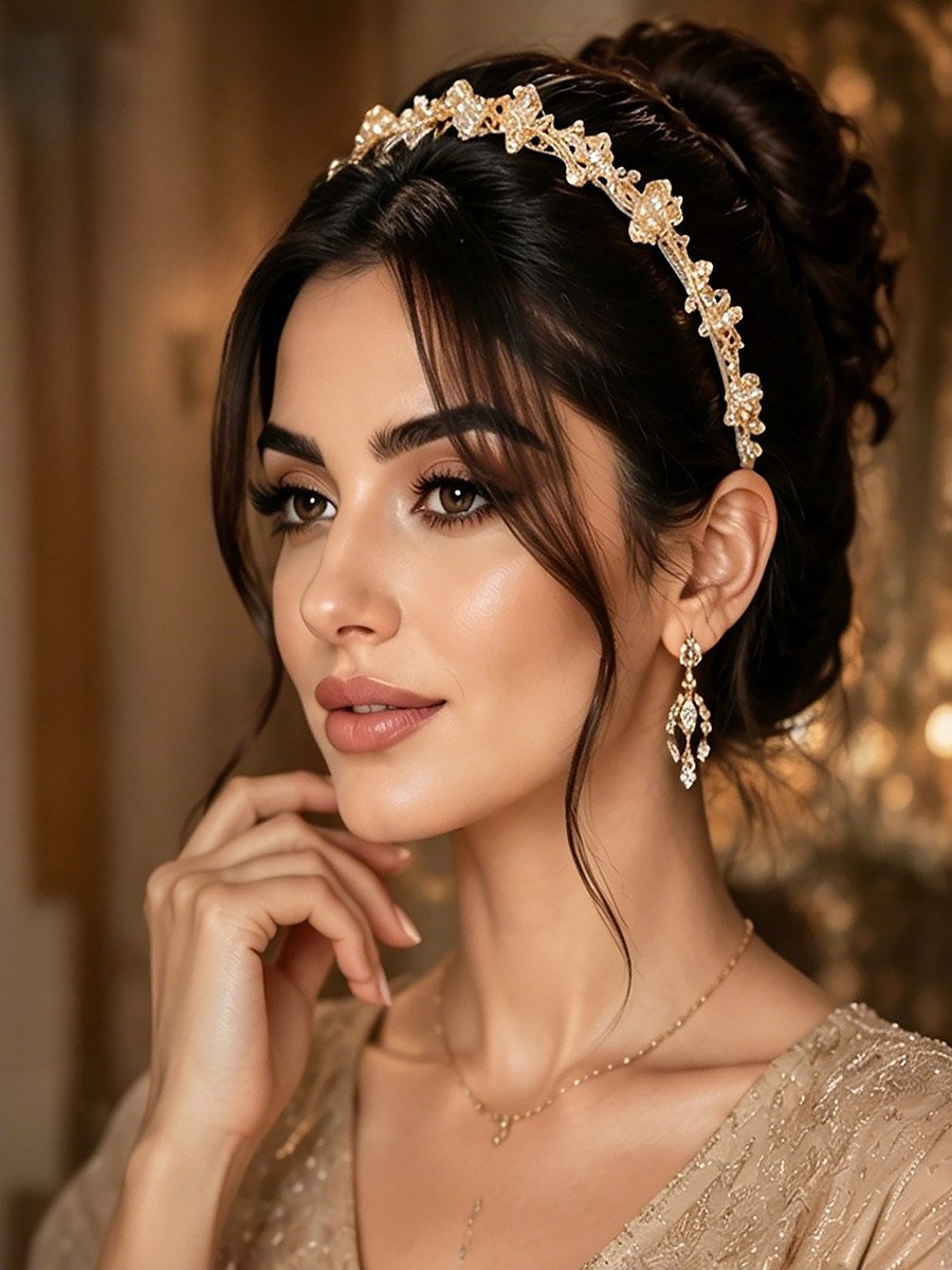 شريط رأس مزين بأحجار الراين والكريستال