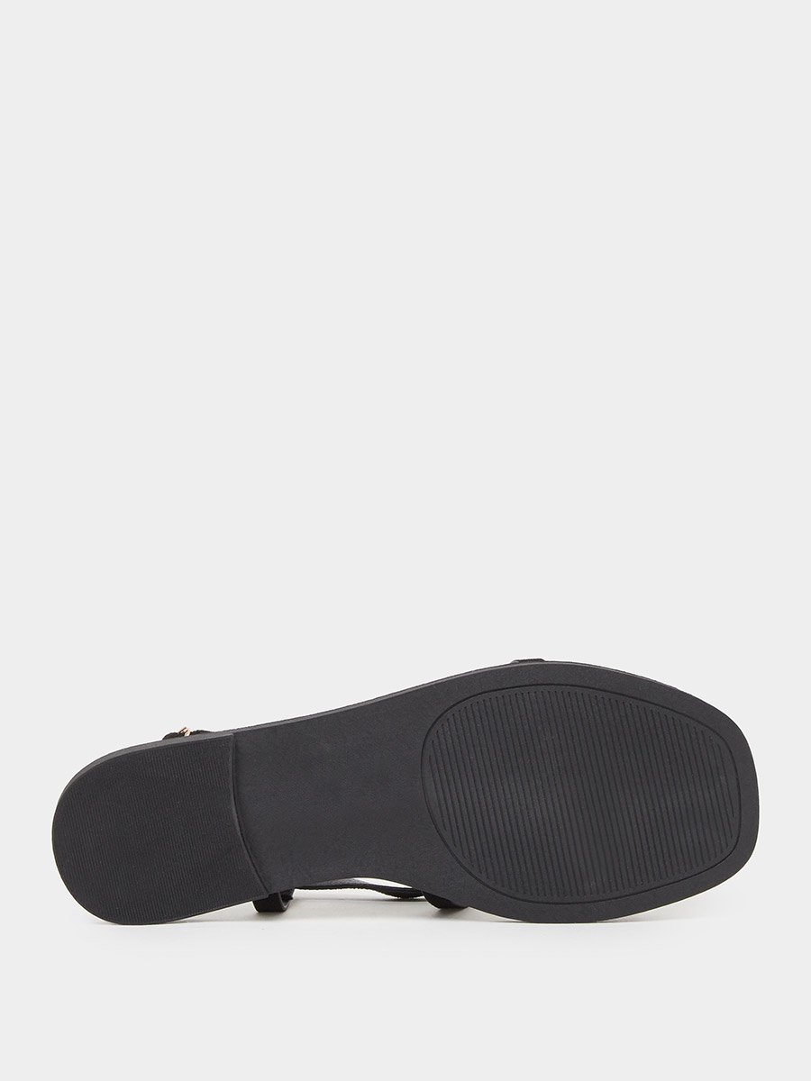 Black Starfish Embellished Flat Sandals