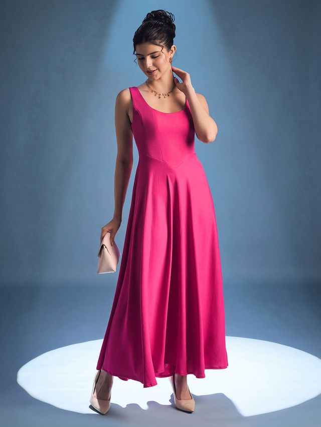 stretchable maxi dress Long with Crochet Trim L / Purple Elevate the look with a sculptural cuff from our jewellery collection for a refined after Ihhxva Women's Maxi Dress V-Neck