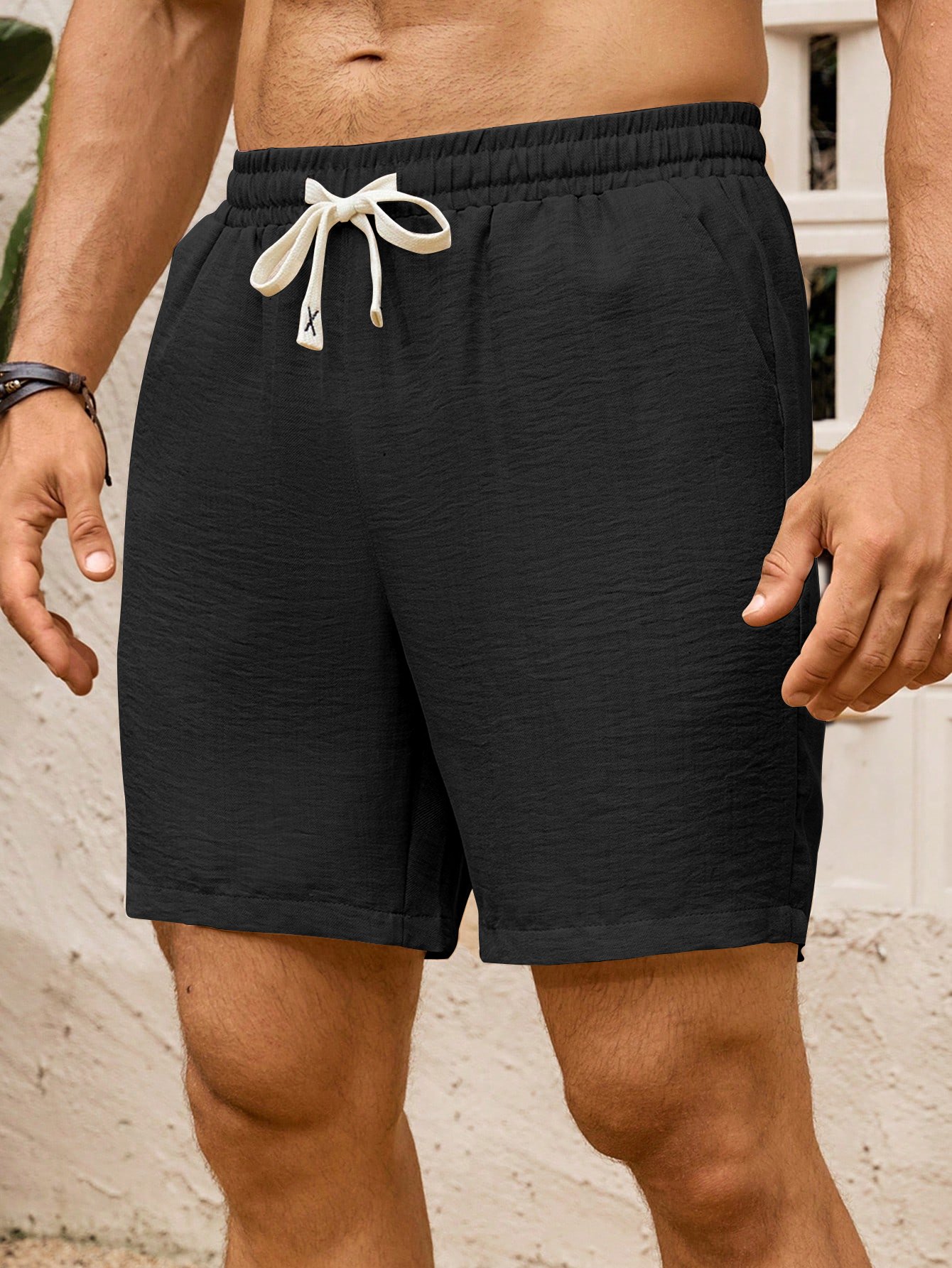Men Solid Shorts with Side Pocket