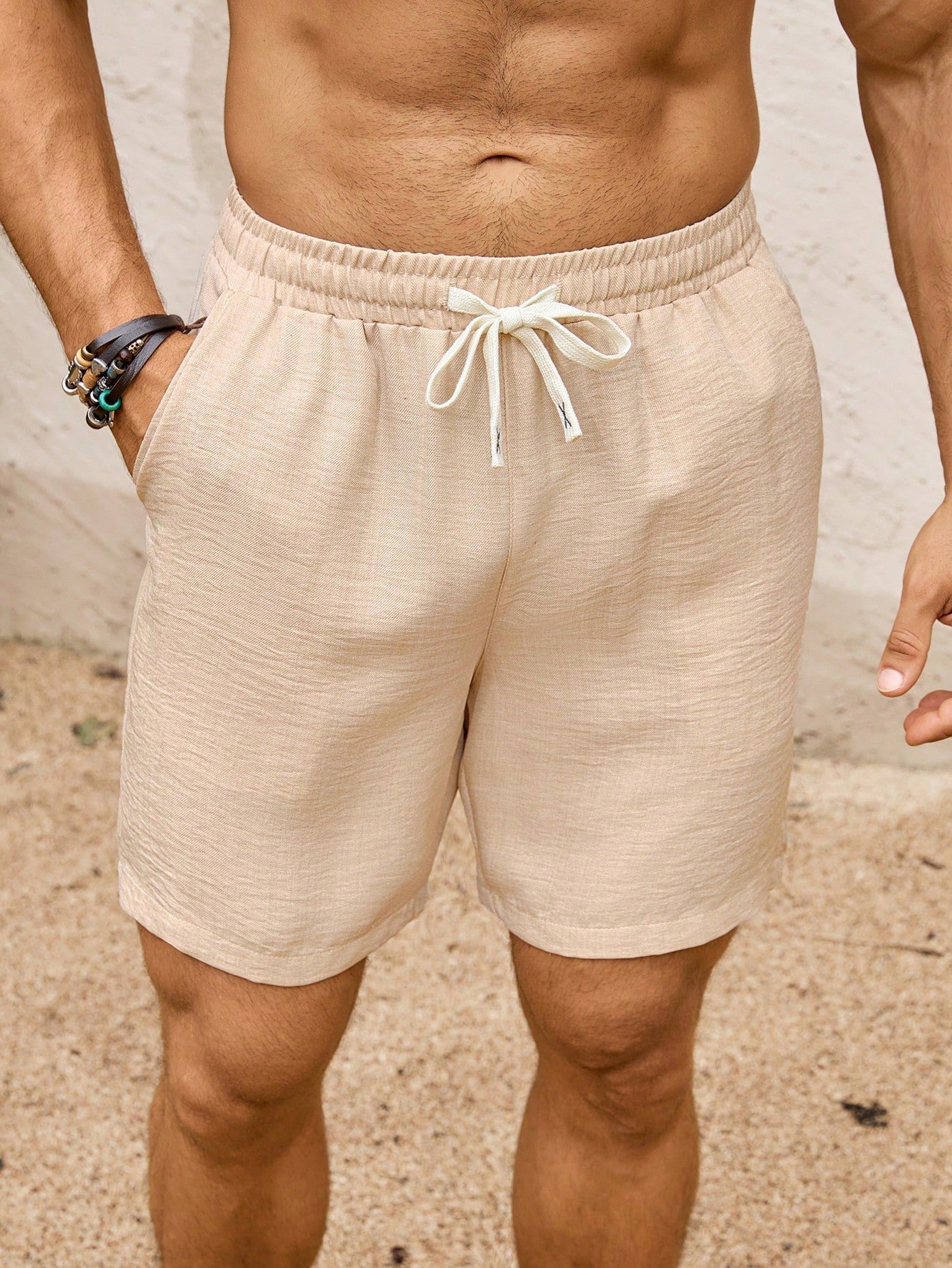 Men Solid Shorts with Side Pocket
