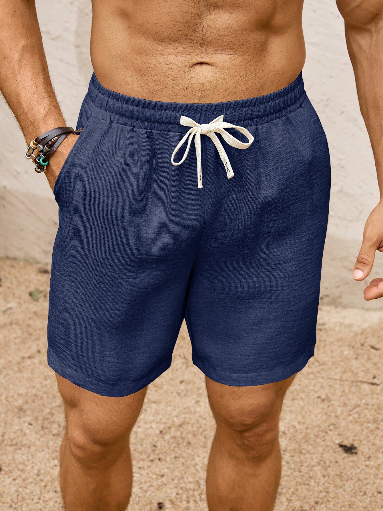 Men Solid Shorts with Side Pocket