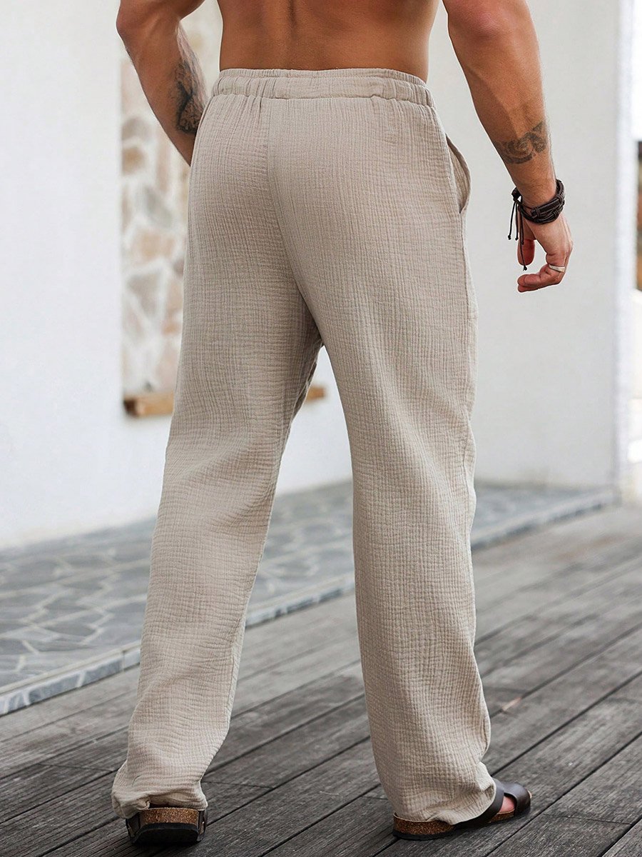 Men Beige Comfort Cotton Pants