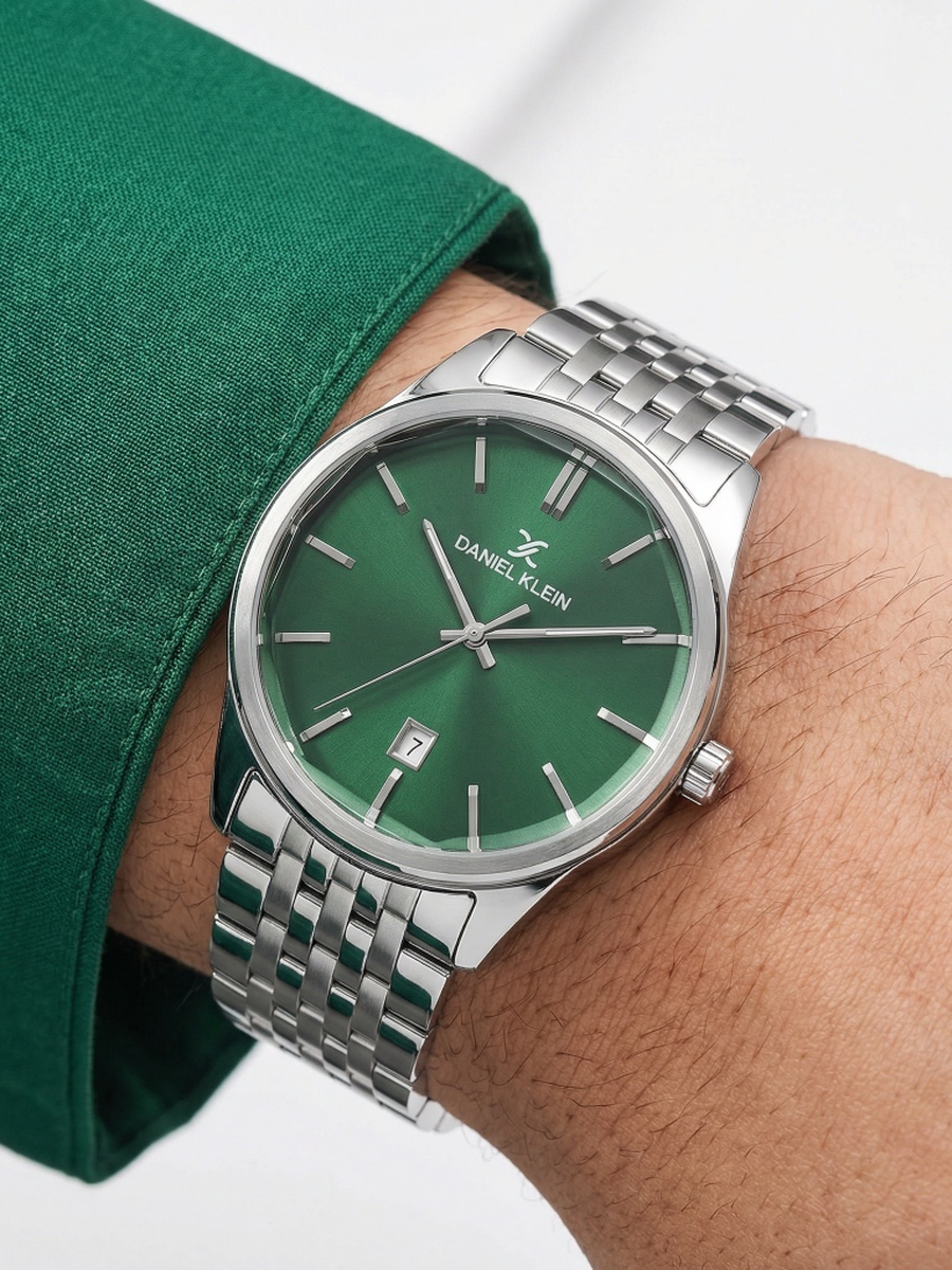 ساعة رجالية ستانلس ستيل بلون فضي