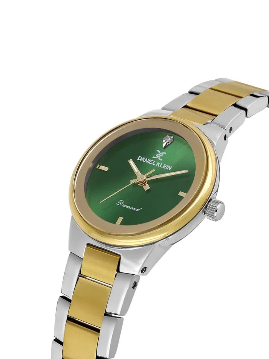 Diamond Silver and Gold Stainless Steel Watch for Women DK.1.14136-4