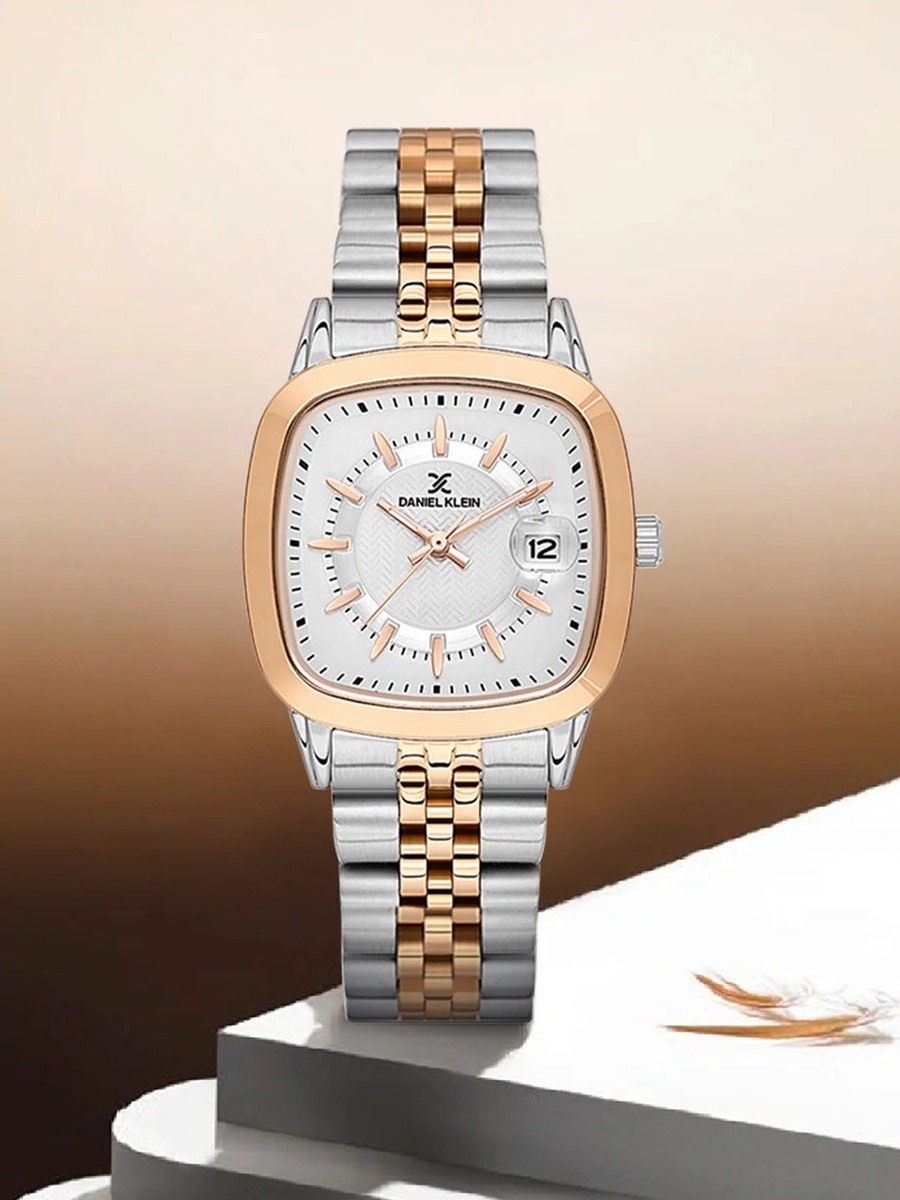 Premium Silver and Rose Gold Stainless Steel Watch for Women DK.1.14129-6