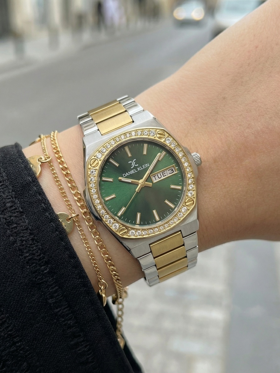 Premium Silver and Gold Stainless Steel Watch for Women DK.1.14122-4