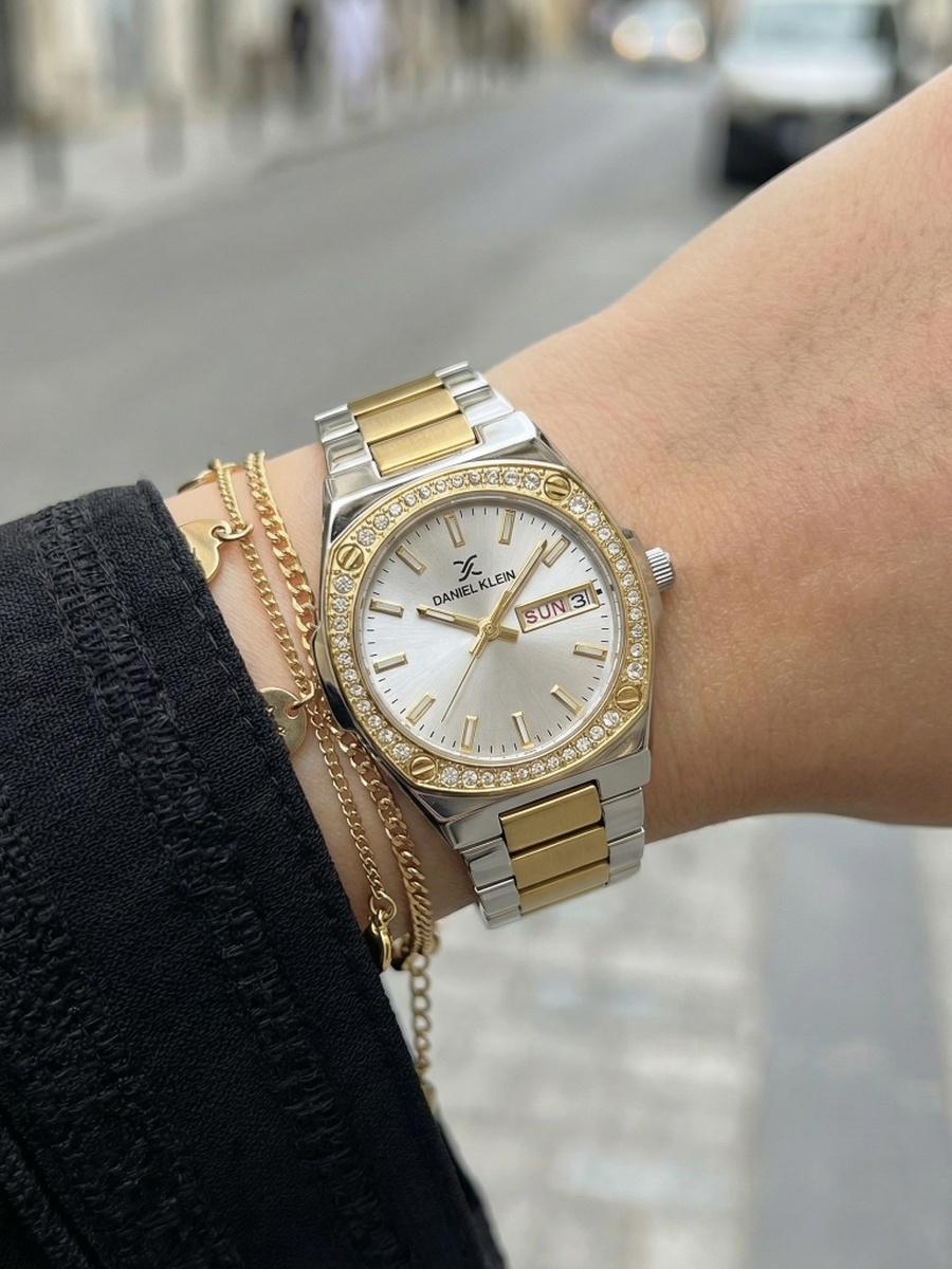 Premium Silver and Gold Stainless Steel Watch for Women DK.1.14122-3
