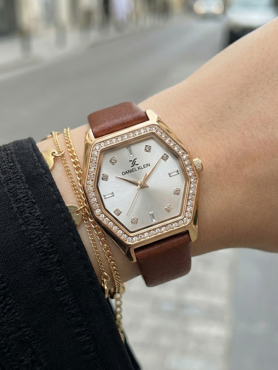 Premium Coffee Brown Leather Watch for Women DK.1.14114-6