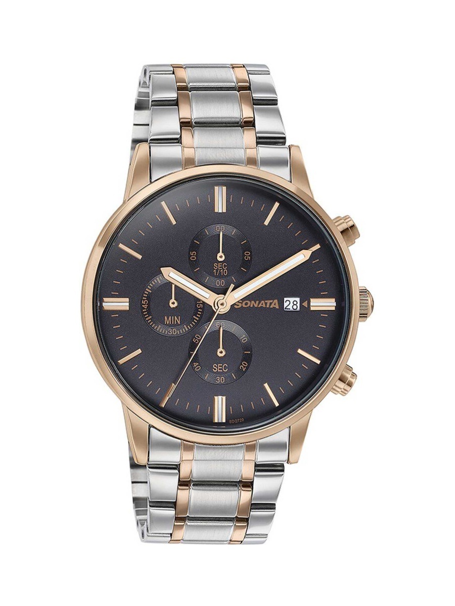 Men Two-Tone Stainless Steel Bracelet Watch