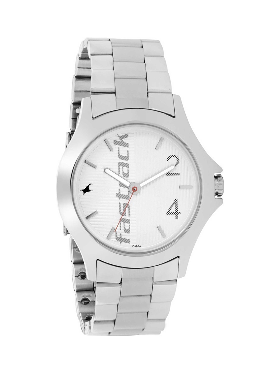 Men Silver Dial Watch with Stainless Steel Strap