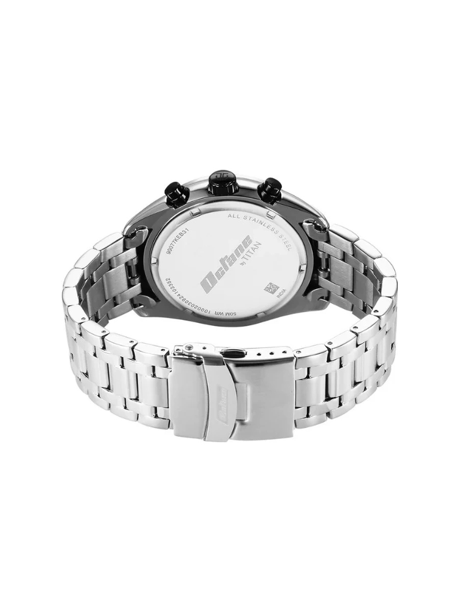 Men Karishma Black Dial Watch with Stainless Steel Strap