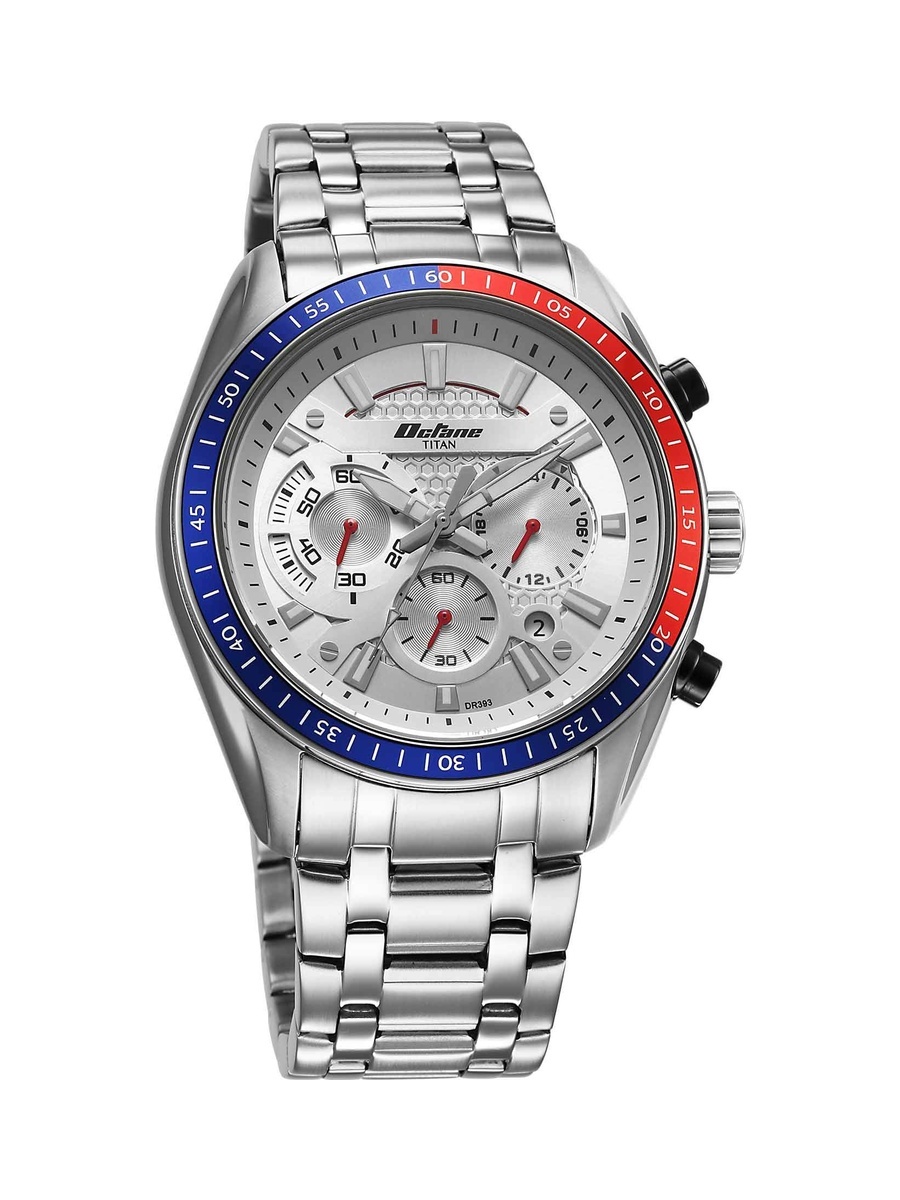Octane Men Chronograph Watch with Silver Dial and Stainless Steel Strap