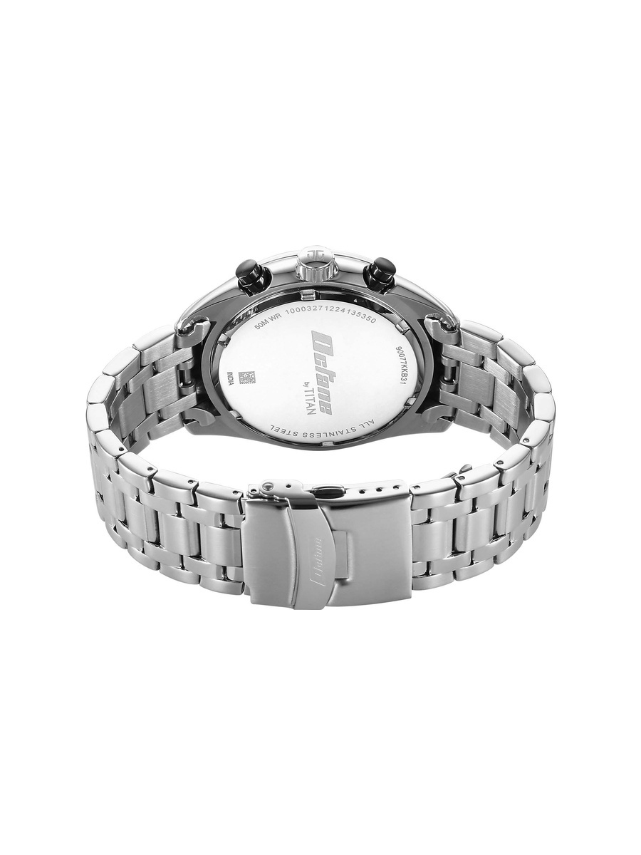 Octane Men Chronograph Watch with Silver Dial and Stainless Steel Strap