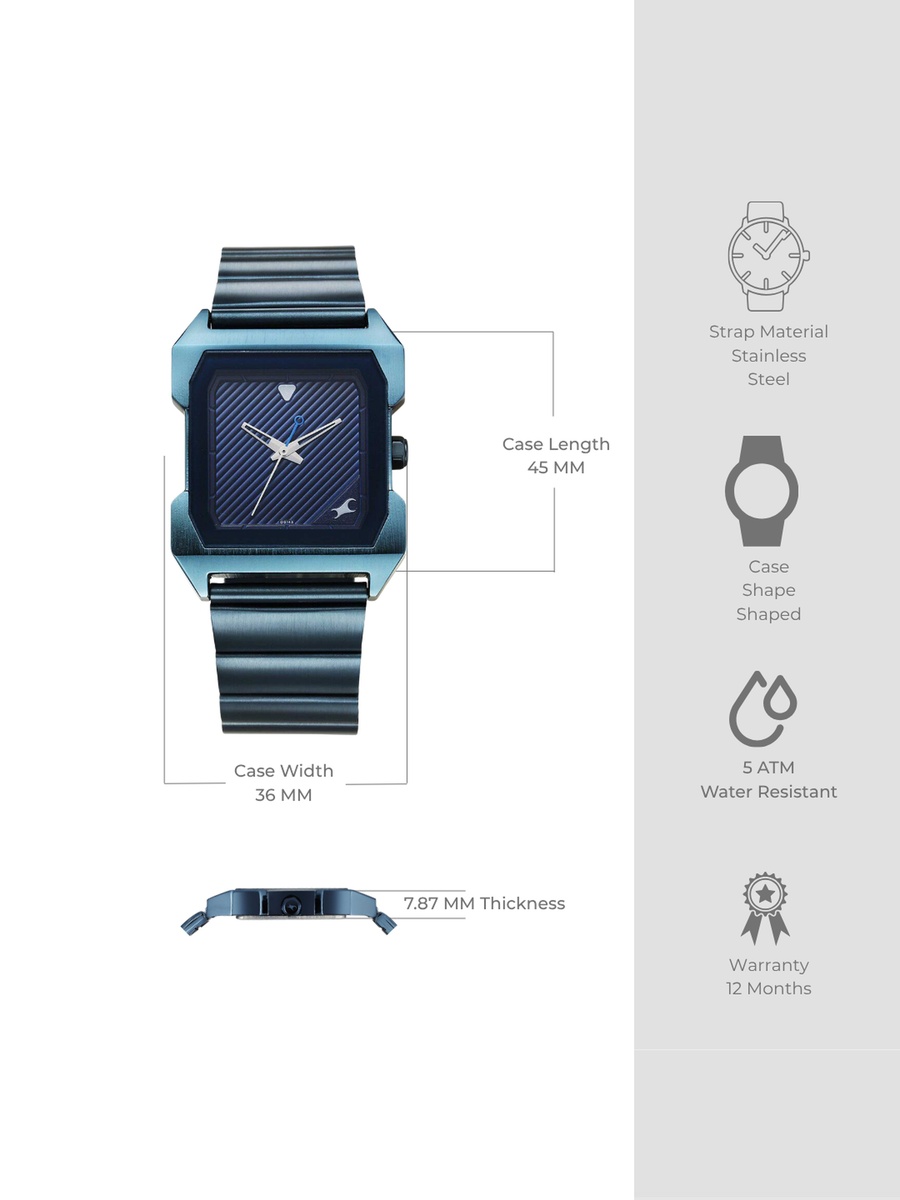 Men Blue Dial Quartz Movement Watch