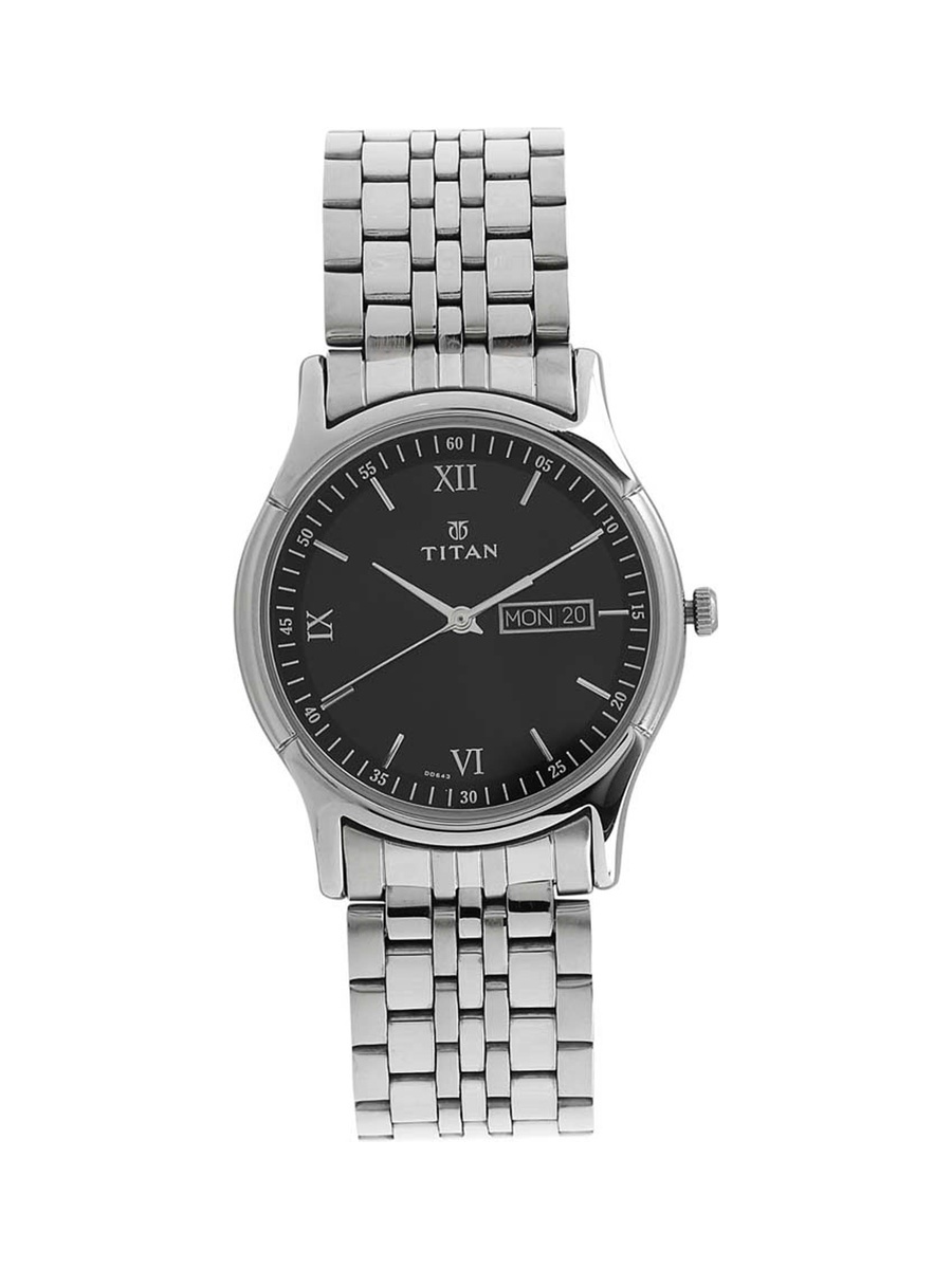 Men Analog Watch with Gunmetal Dial and Stainless Steel Mesh Strap