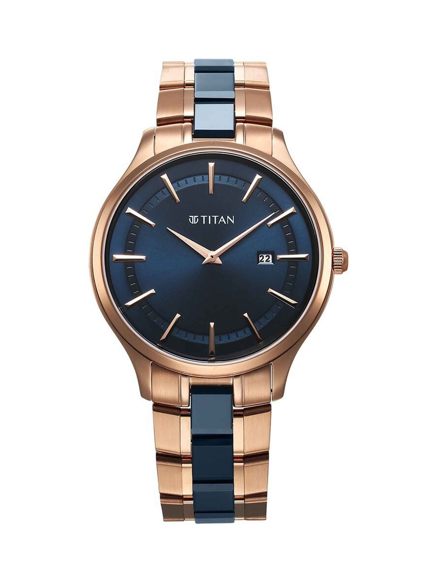Slim Ceramic Fusion Men Watch with Stainless Steel Ceramic Strap, Quartz Movement, 30M Water Resistance