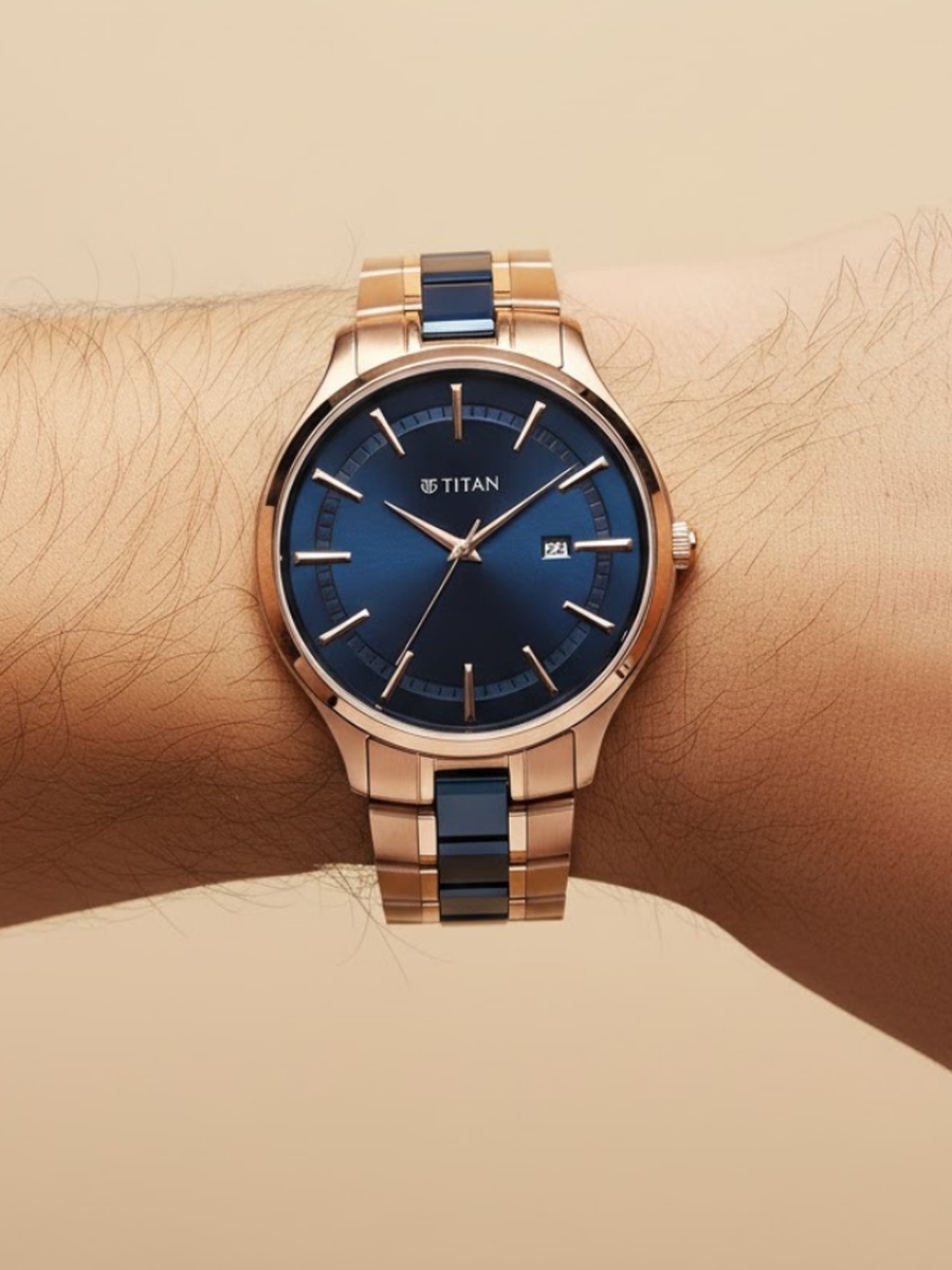 Slim Ceramic Fusion Men Watch with Stainless Steel Ceramic Strap, Quartz Movement, 30M Water Resistance