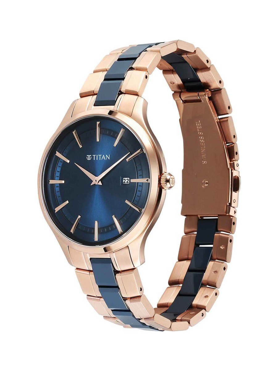 Slim Ceramic Fusion Men Watch with Stainless Steel Ceramic Strap, Quartz Movement, 30M Water Resistance