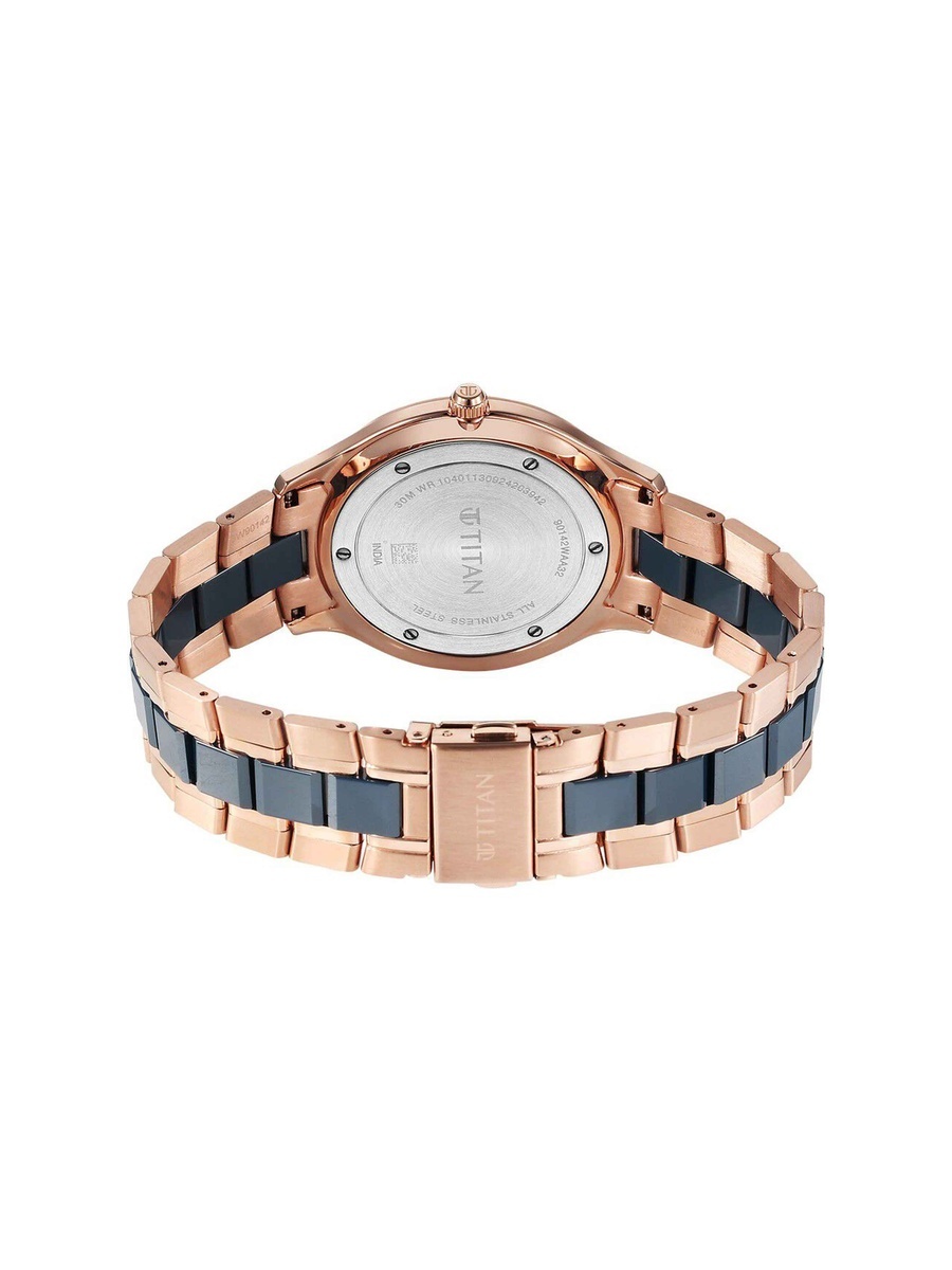 Slim Ceramic Fusion Men Watch with Stainless Steel Ceramic Strap, Quartz Movement, 30M Water Resistance