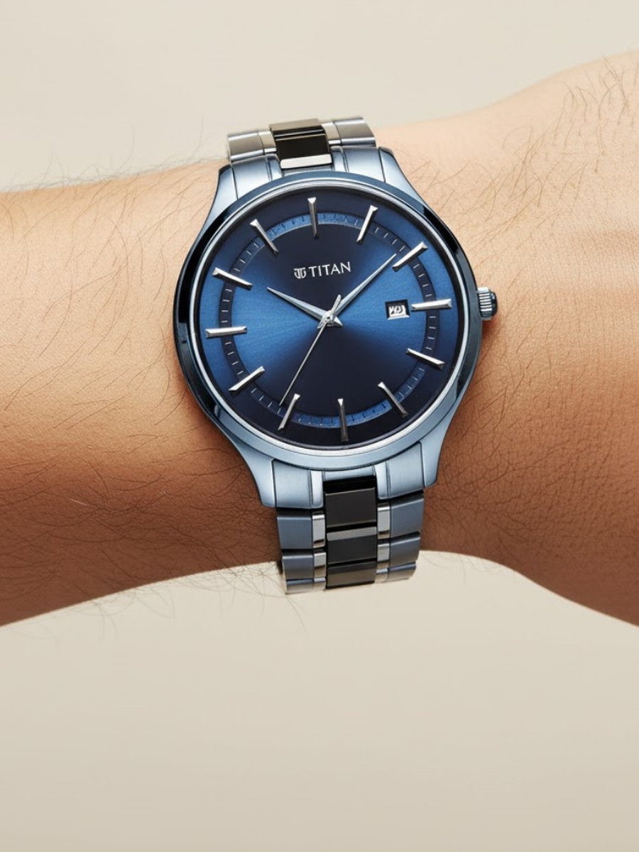 Slim Ceramic Fusion Men Watch with Stainless Steel Ceramic Strap, Quartz Movement, 50M Water Resistance